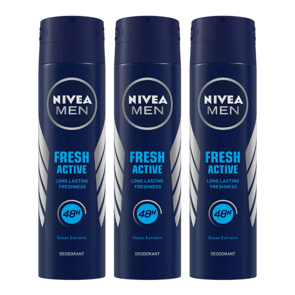 Buy NIVEA MEN Fresh Active Deodorant 150ml (Pack of 3) - Purplle