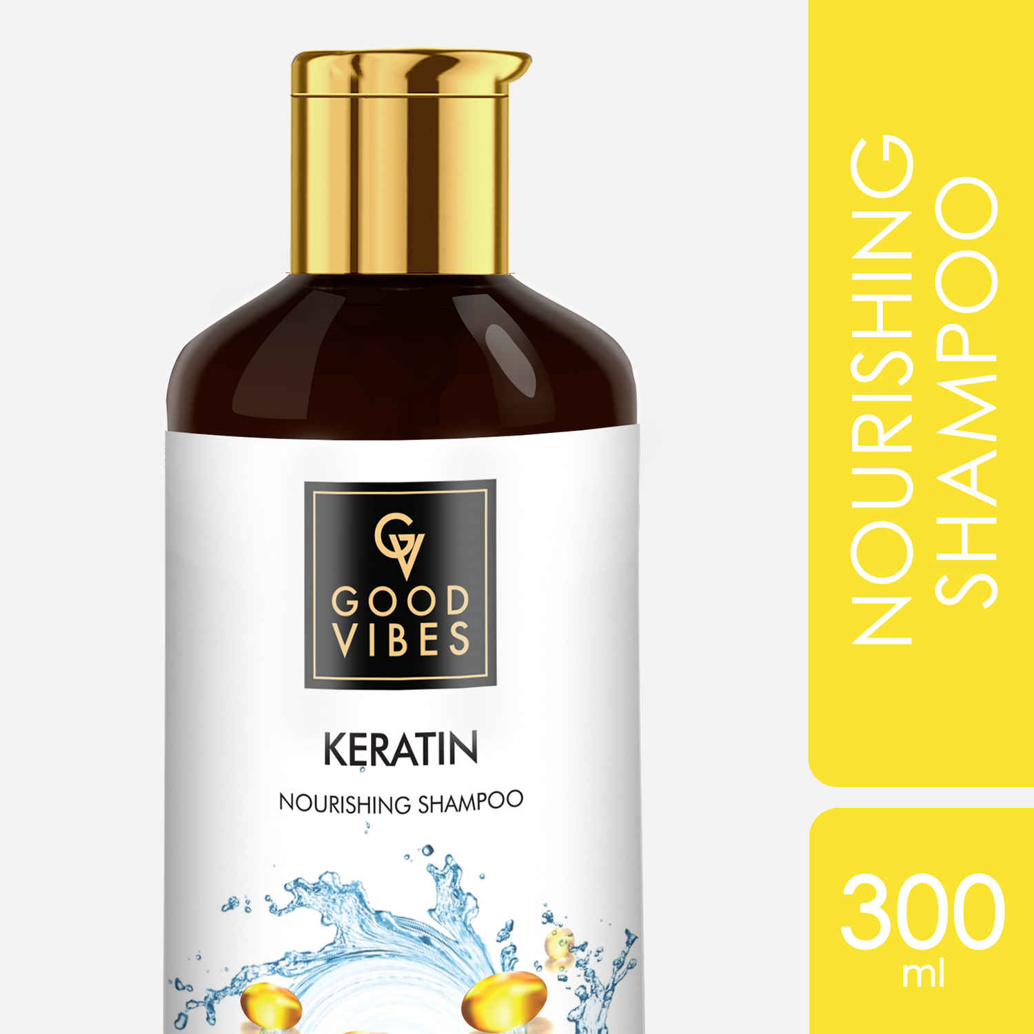 Buy Good Vibes Keratin Nourishing Shampoo | Hair Repair, Anti-Dandruff, Strengthening | With Argan Oil | No Parabens, No Animal Testing (300 ml) - Purplle