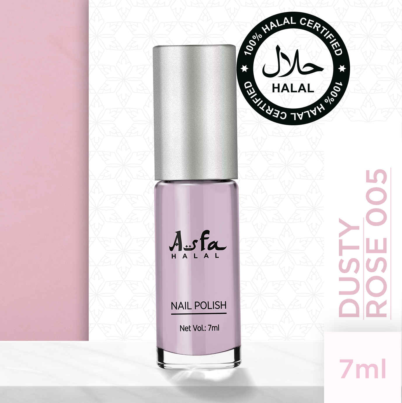 Buy Asfa Halal Hi Shine Nail Polish Dusty Rose 005 (7 ml) - Purplle