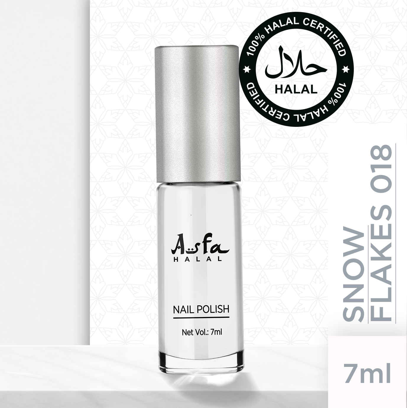 Buy Asfa Halal Hi Shine Nail Polish Snowflakes 018 (7 ml) - Purplle