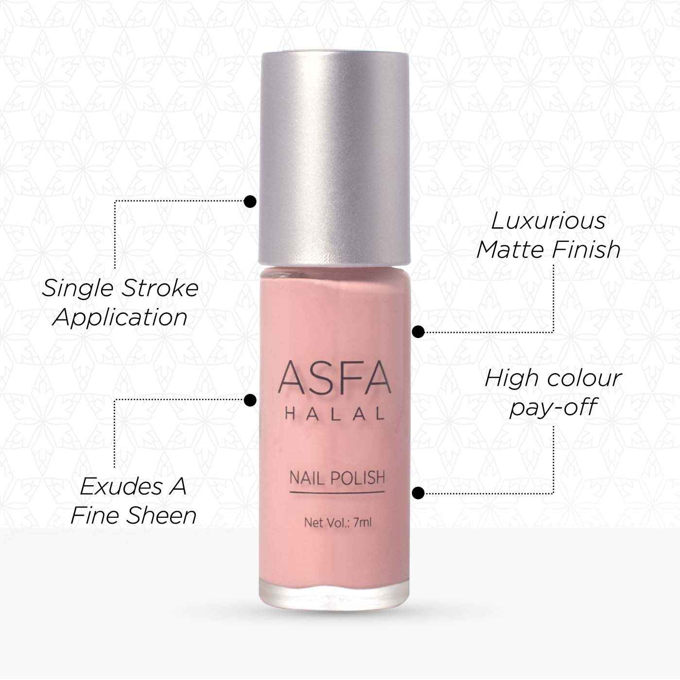 Buy Asfa Halal Hi Shine Nail Polish Lilac Blossom 021 (7 ml) - Purplle