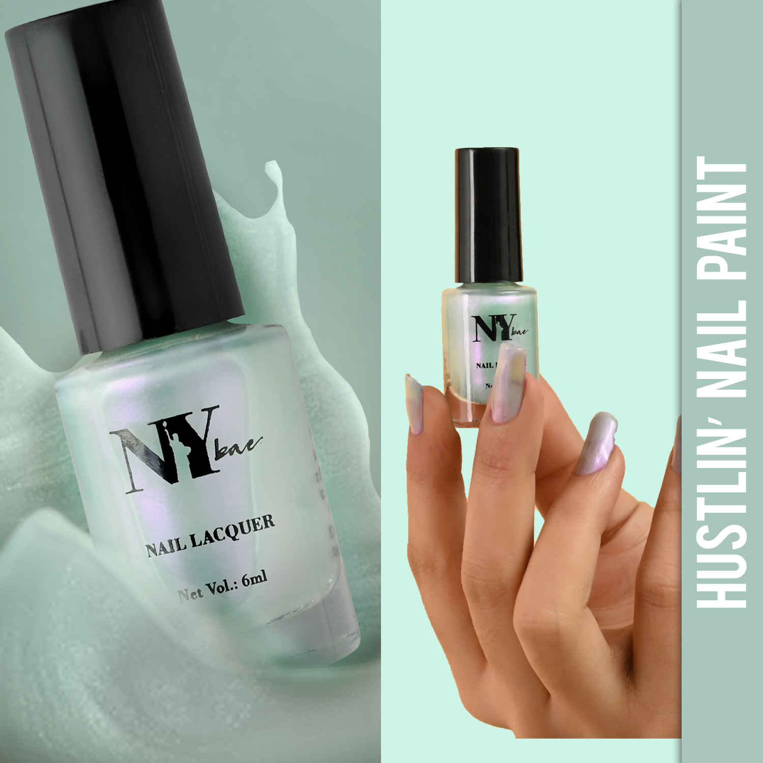 Buy NY Bae Hustlin' Nail Lacquer - Sippin' Coffee 7 (6 ml) | Blue | Glossy Finish | Glossy Finish | Highly Pigmented | Rich Shine | Chip Resistant | Long lasting | Quick Drying | Streak-free Application | Cruelty Free - Purplle