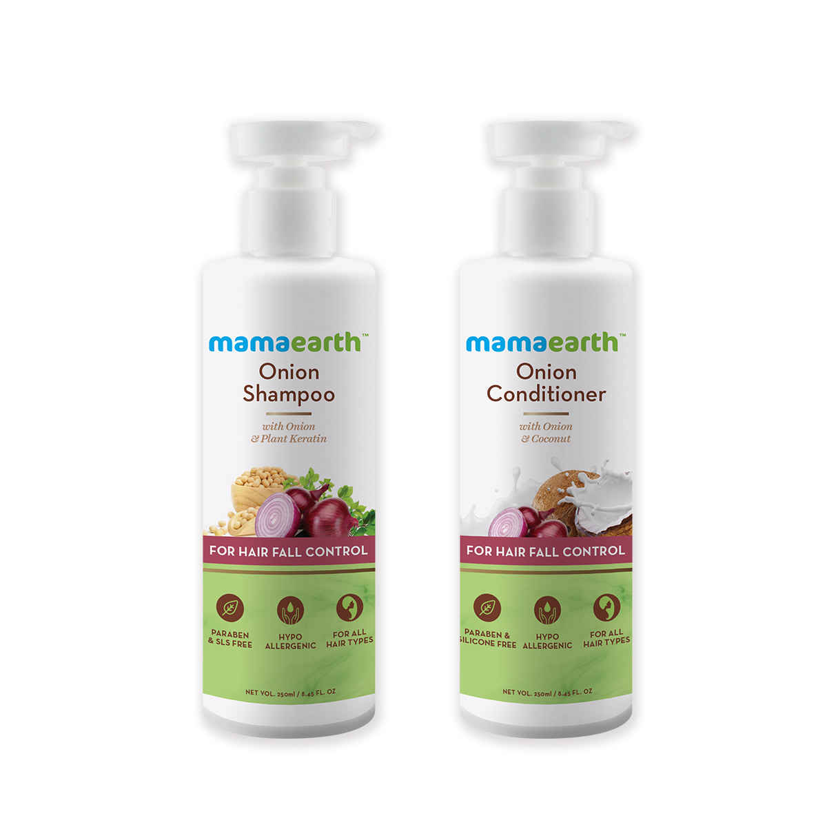 Buy Mamaearth Anti Hair Fall Combo Onion Shampoo 200Ml + Onion Conditioner 200Ml - Purplle