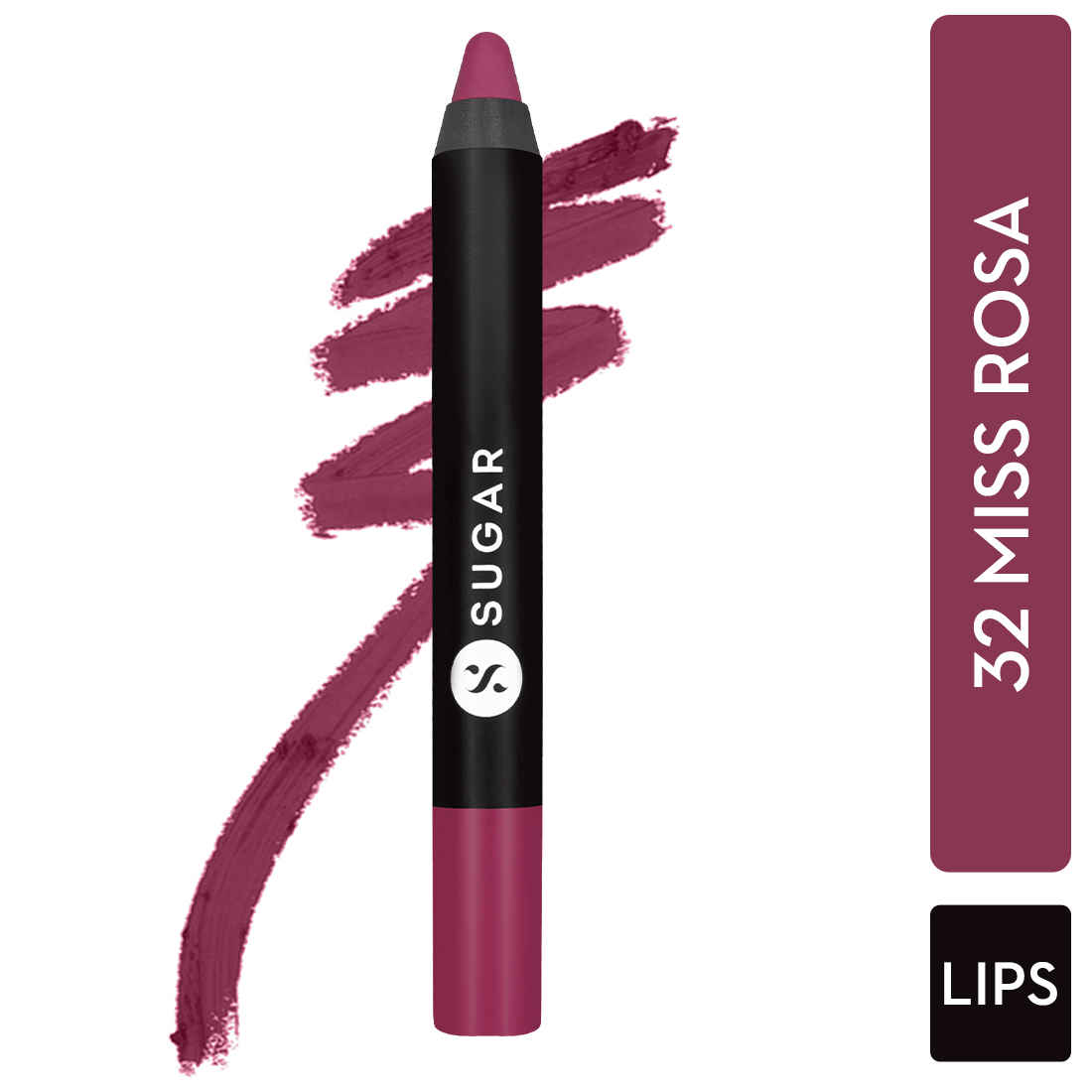 Buy SUGAR Cosmetics Matte as Hell Crayon Lipsticks for Women | Lasts Up To 8+ Hours | Lip Crayon with Sharpener | 2.8 gm - 32 Miss Rosa - Purplle