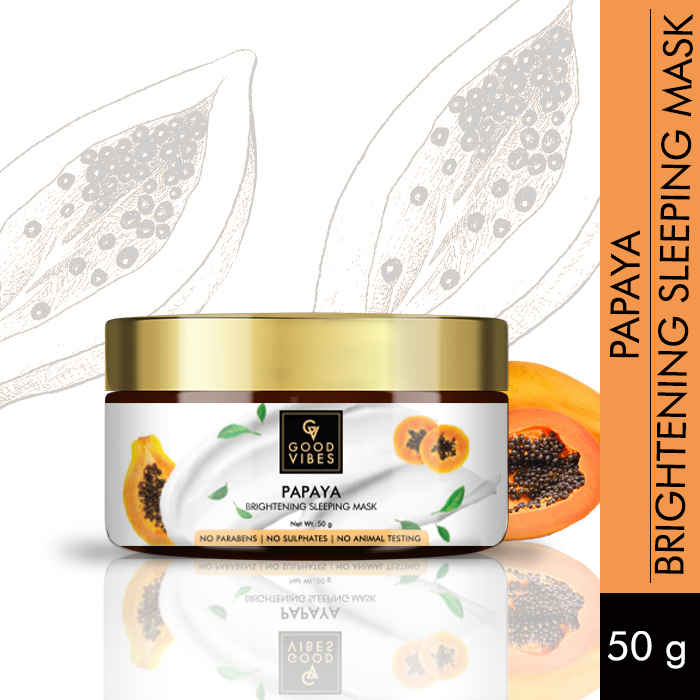 Buy Good Vibes Papaya Brightening Sleeping Mask | Nourishing, Tan Removal | No Parabens, No Sulphates, No Mineral Oil (50 g) - Purplle