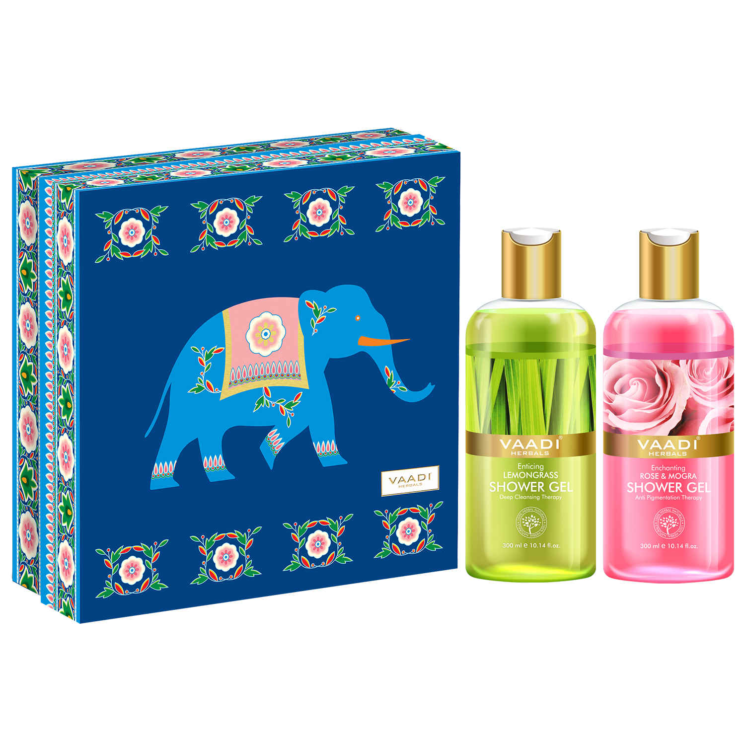 Buy Vaadi Herbals Enduring Fragrance Shower Gel Gift Box(Royal Elephant)(300 ml x 2) - Purplle