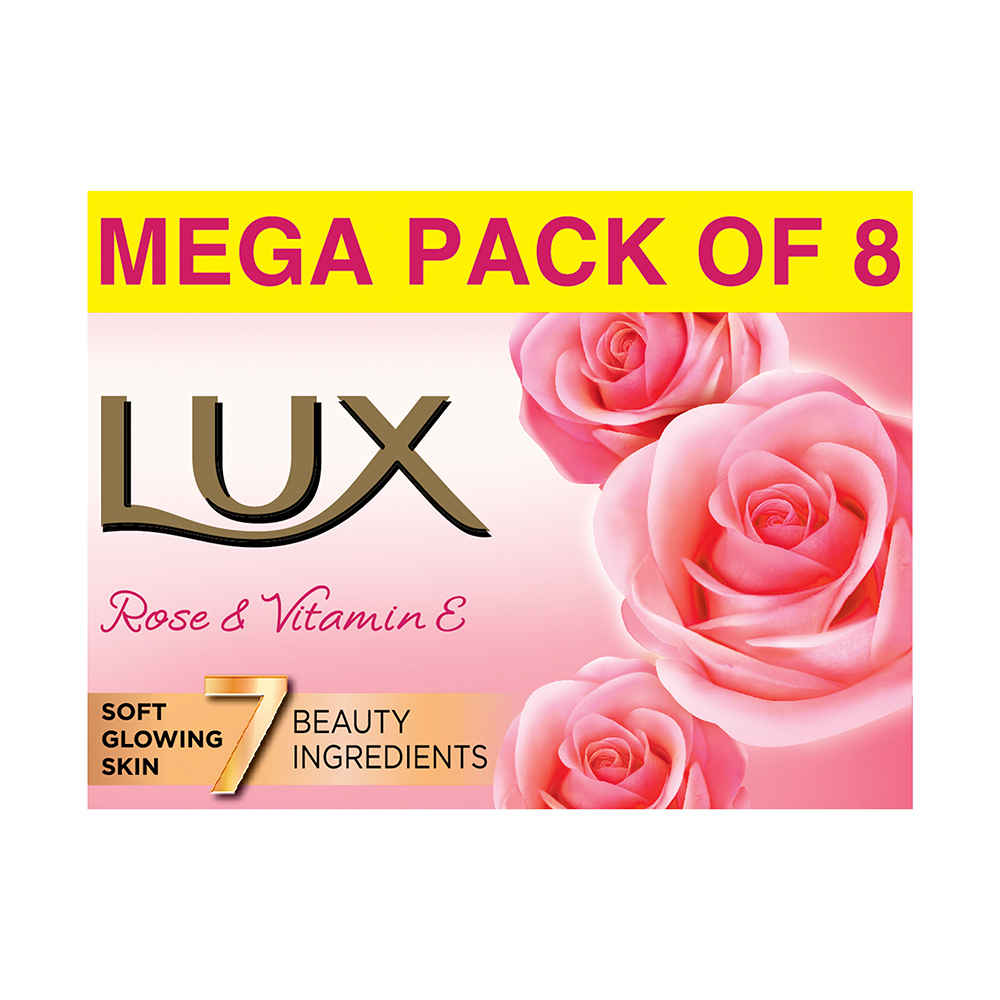 Buy LUX Rose & Vitamin E Soap (150 g) (Pack of 8) - Purplle