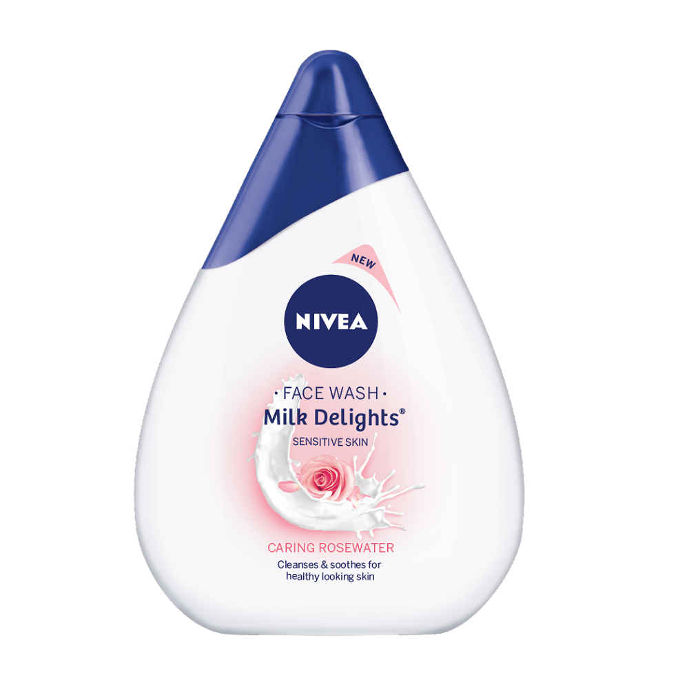 Buy NIVEA Face Wash Milk Delights Caring Rosewater Sensitive Skin 100ml - Purplle