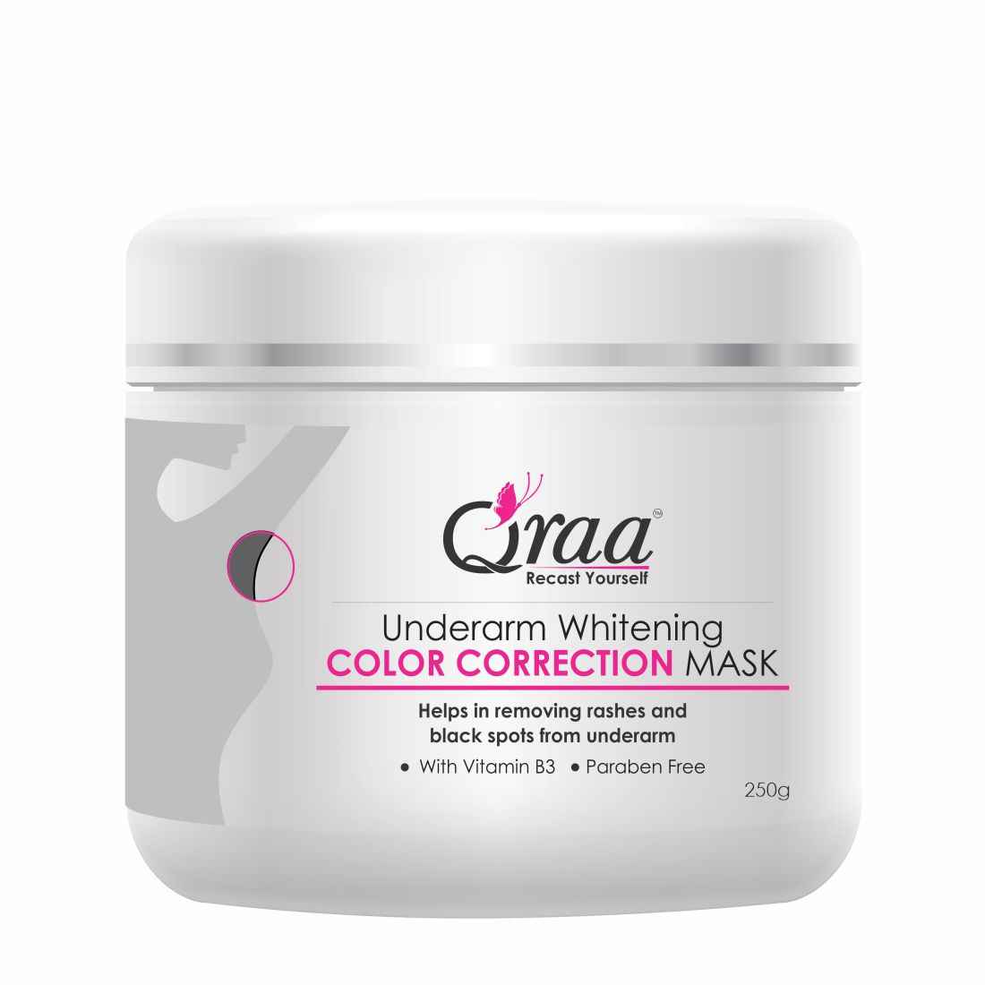 Buy QRAA Underarm Whitening Color Correction Mask For Dark Underarms, 250 g - Purplle