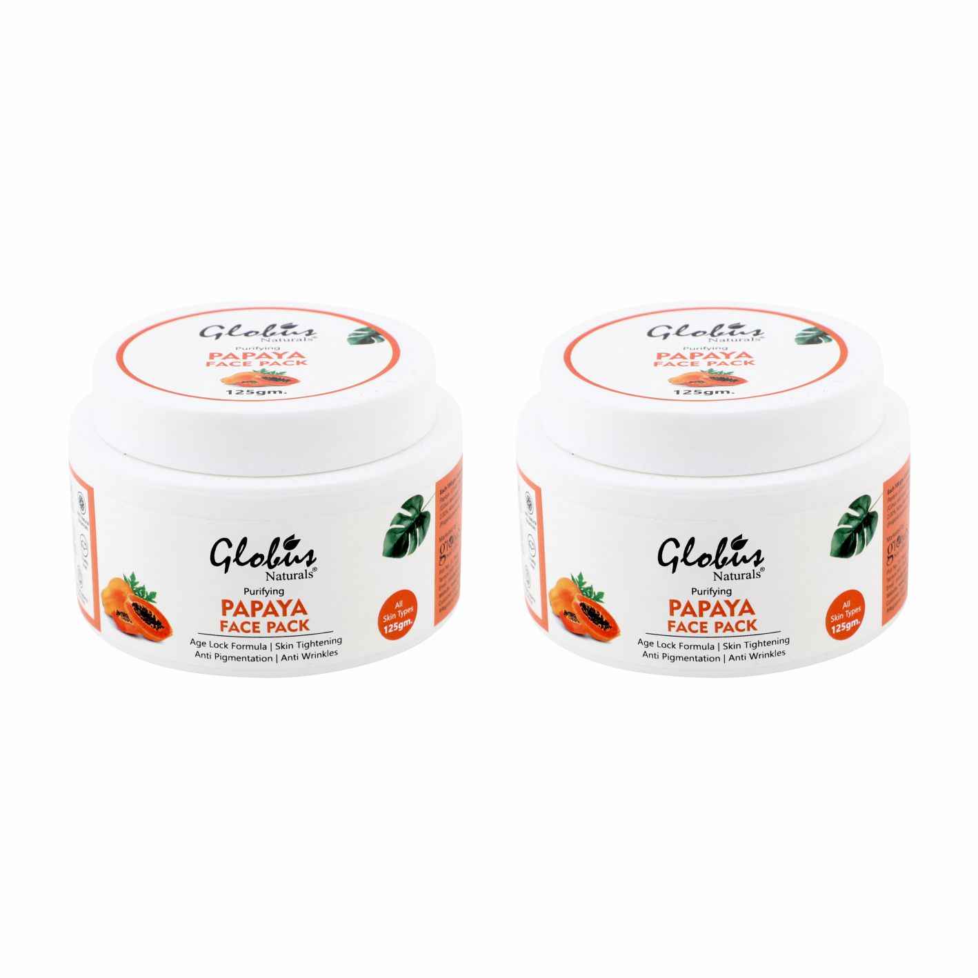 Buy Globus Naturals Purifying Papaya Anti Aging Face Pack (125 g) Pack Of 2 - Purplle