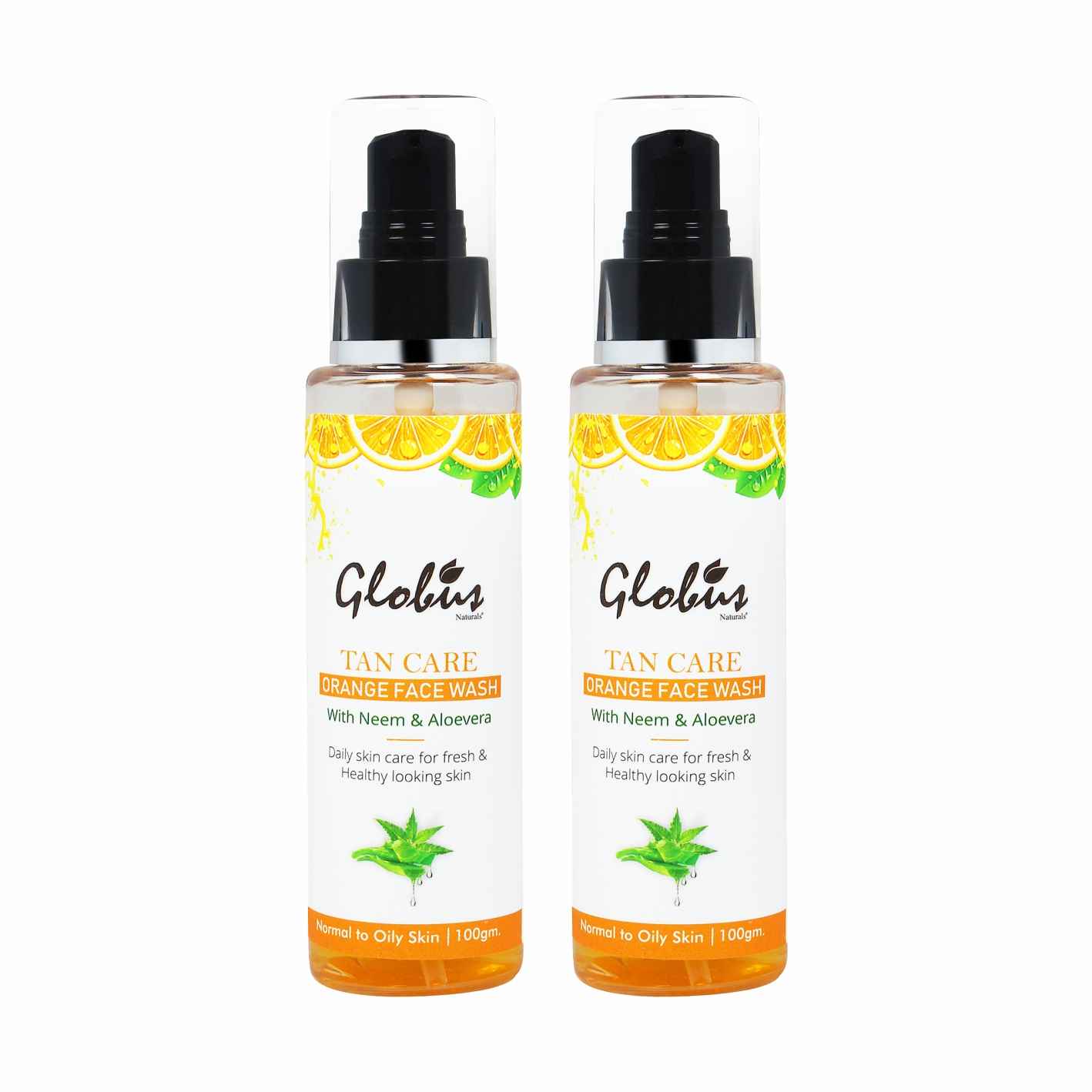 Buy Globus Naturals Tan Care Orange Face wash (100 ml) Pack Of 2 - Purplle