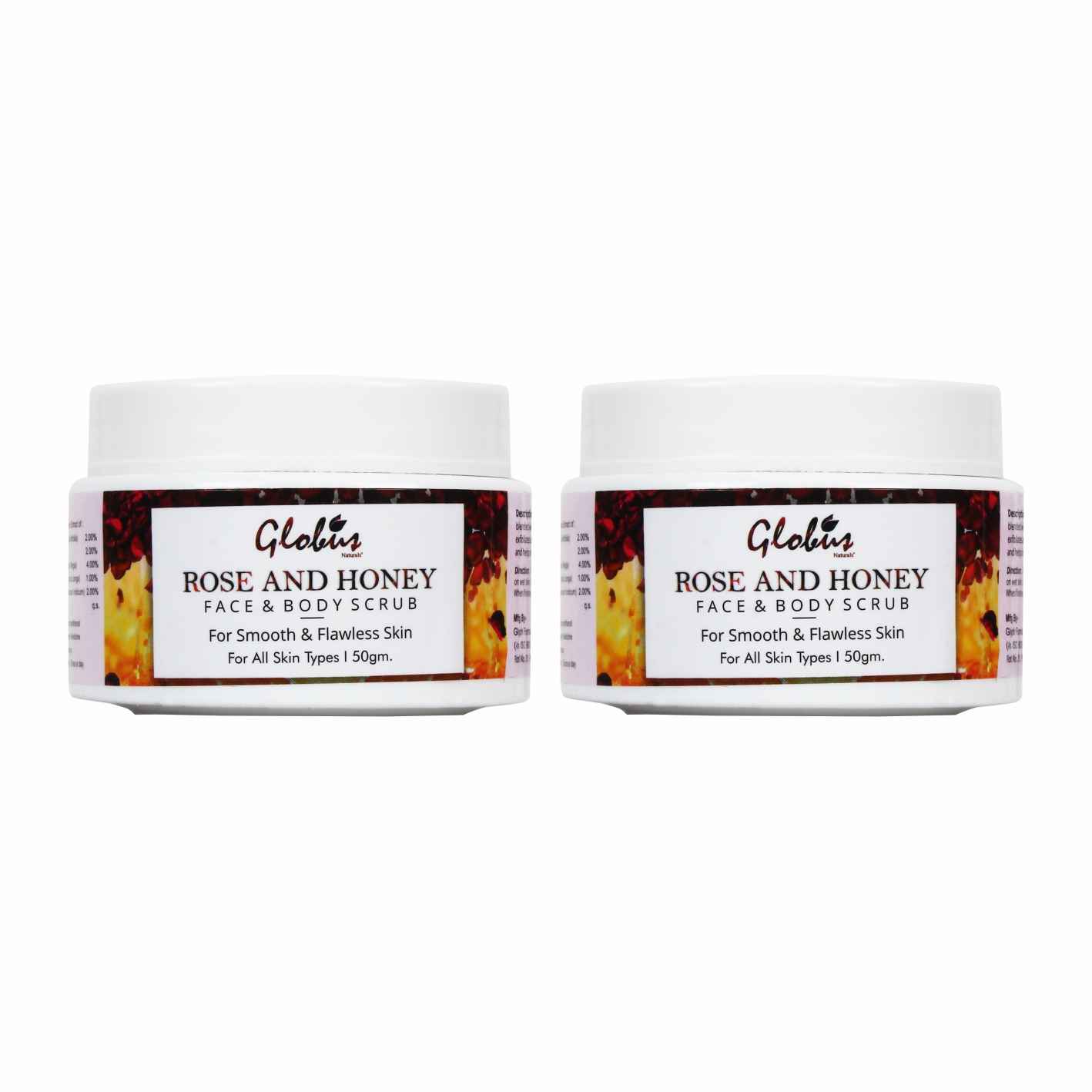 Buy Globus Naturals Honey & Rose Body & Face Scrub (50 g) Pack Of 2 - Purplle