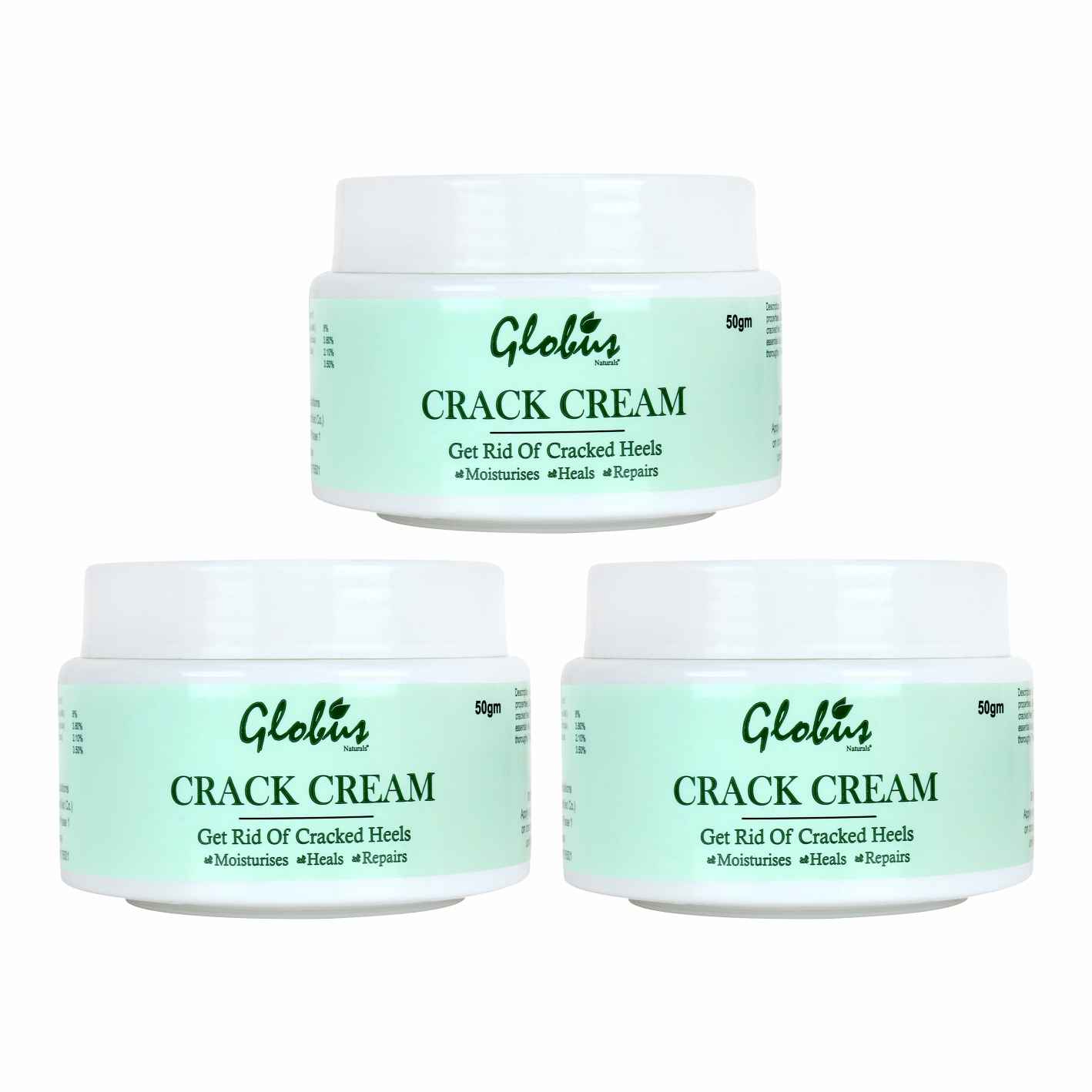 Buy Globus Naturals Crack Cream For Dry Cracked Heels & Feet (50 g) Pack Of 3 - Purplle