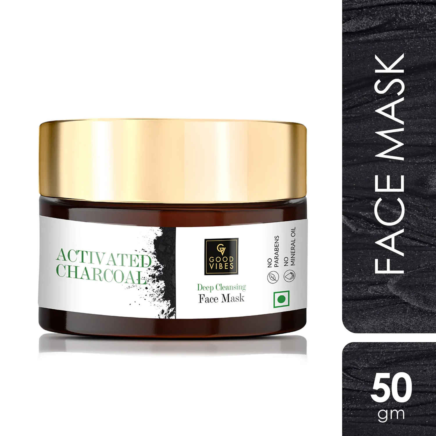 Buy Good Vibes Activated Charcoal Deep Cleansing Face Mask | Anti-Acne, Softening | With Liquorice | No Parabens, No Sulphates, No Mineral Oil (50 g) - Purplle