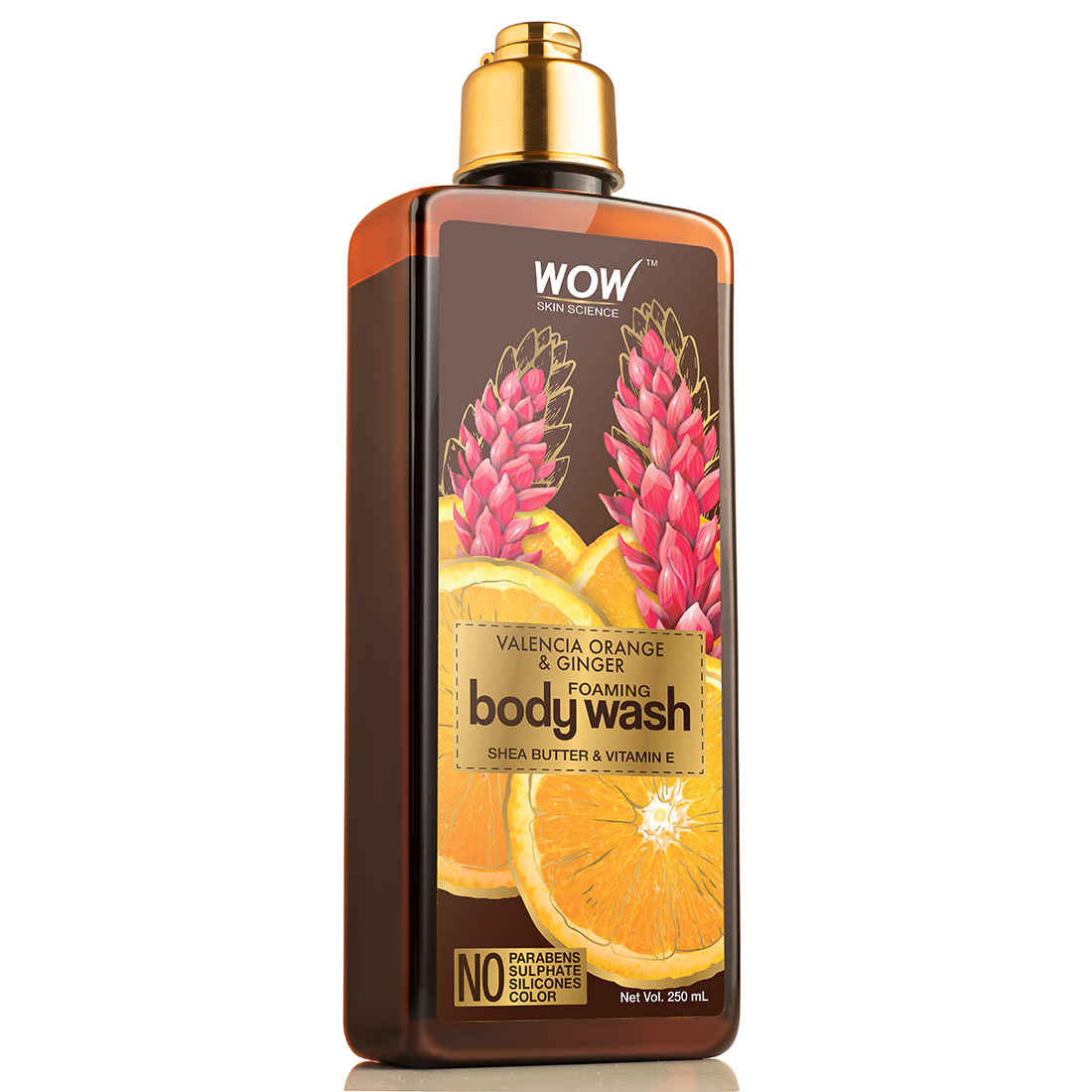 Buy WOW Skin Science Valencia Orange & Ginger Foaming Body Wash (250 ml) - Purplle