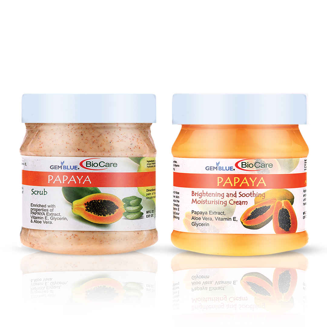 Buy Gemblue Biocare Papaya Scrub, (500 ml)+Gemblue Biocare Papaya Cream, (500 ml) - Purplle