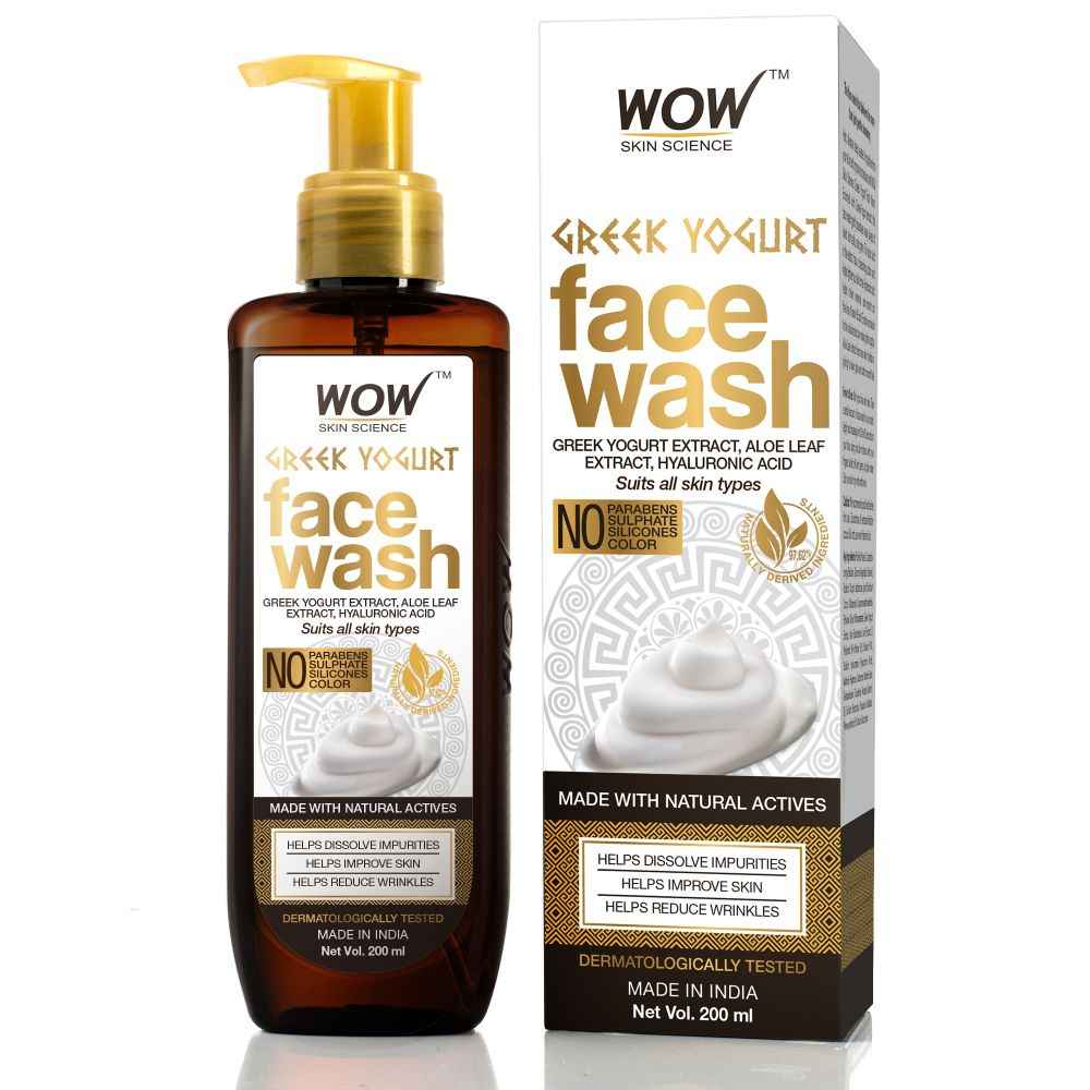 Buy WOW Skin Science Greek Yoghurt Face Wash Bottle (200 ml) - Purplle
