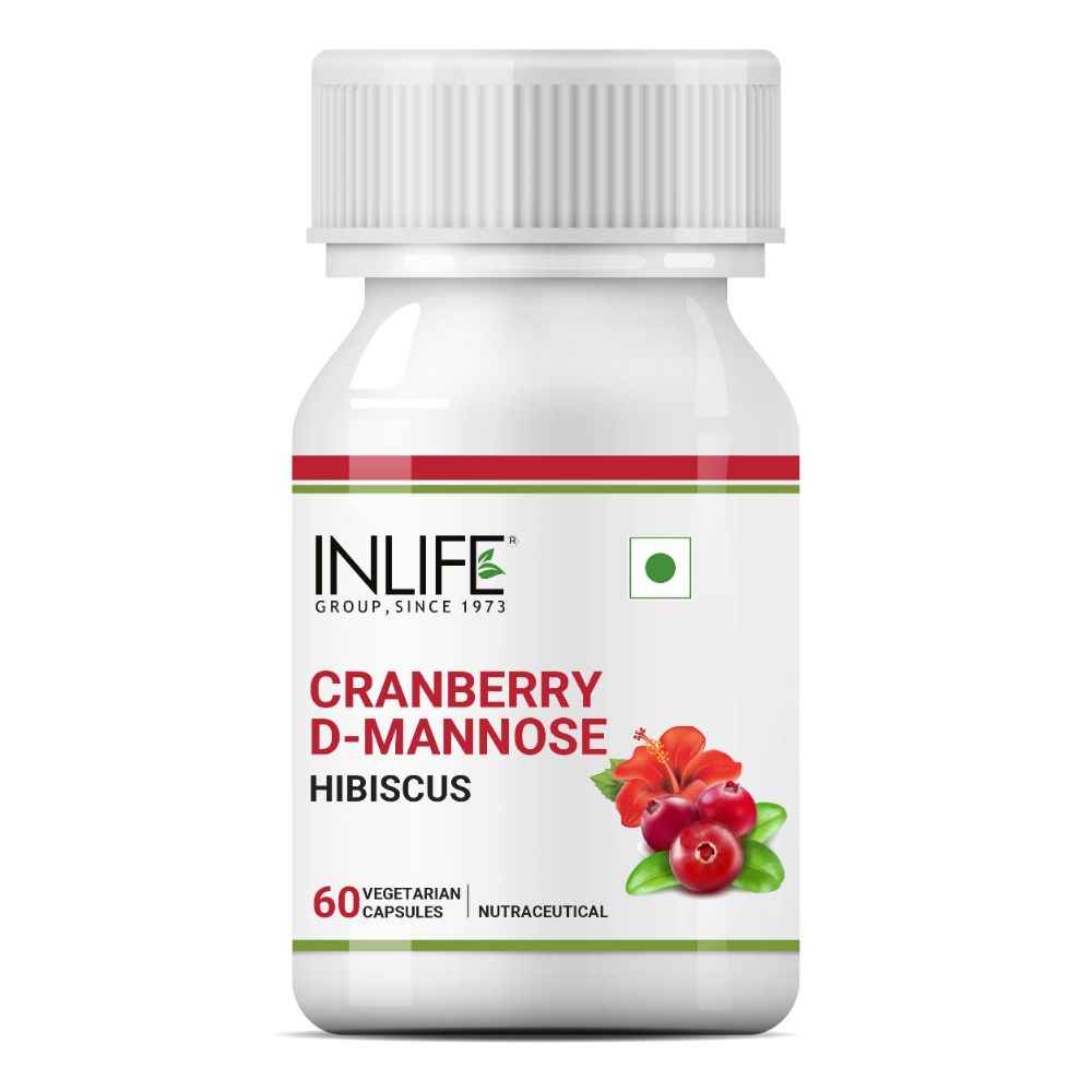 Buy INLIFE Cranberry 400mg D-Mannose 400mg & Hibiscus 200mg Extract Urinary Tract UTI Health Supplement Men Women - 60 Vegetarian Capsules - Purplle