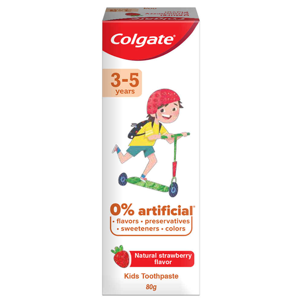 Buy Colgate Toothpaste for Kids (3-5 years), Natural Strawberry Flavour, 0% Artificial (80 g) Tube - Purplle