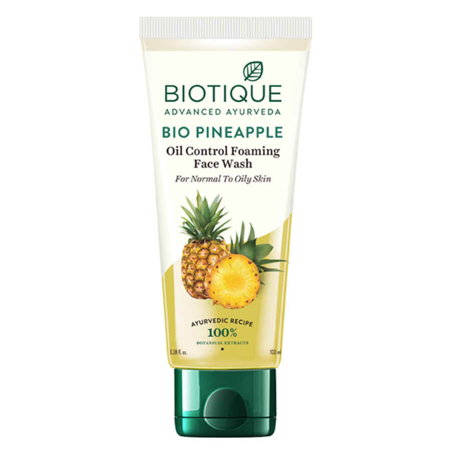 Buy Biotique Bio Pineapple Oil Control Foaming Face Wash (100 ml) - Purplle