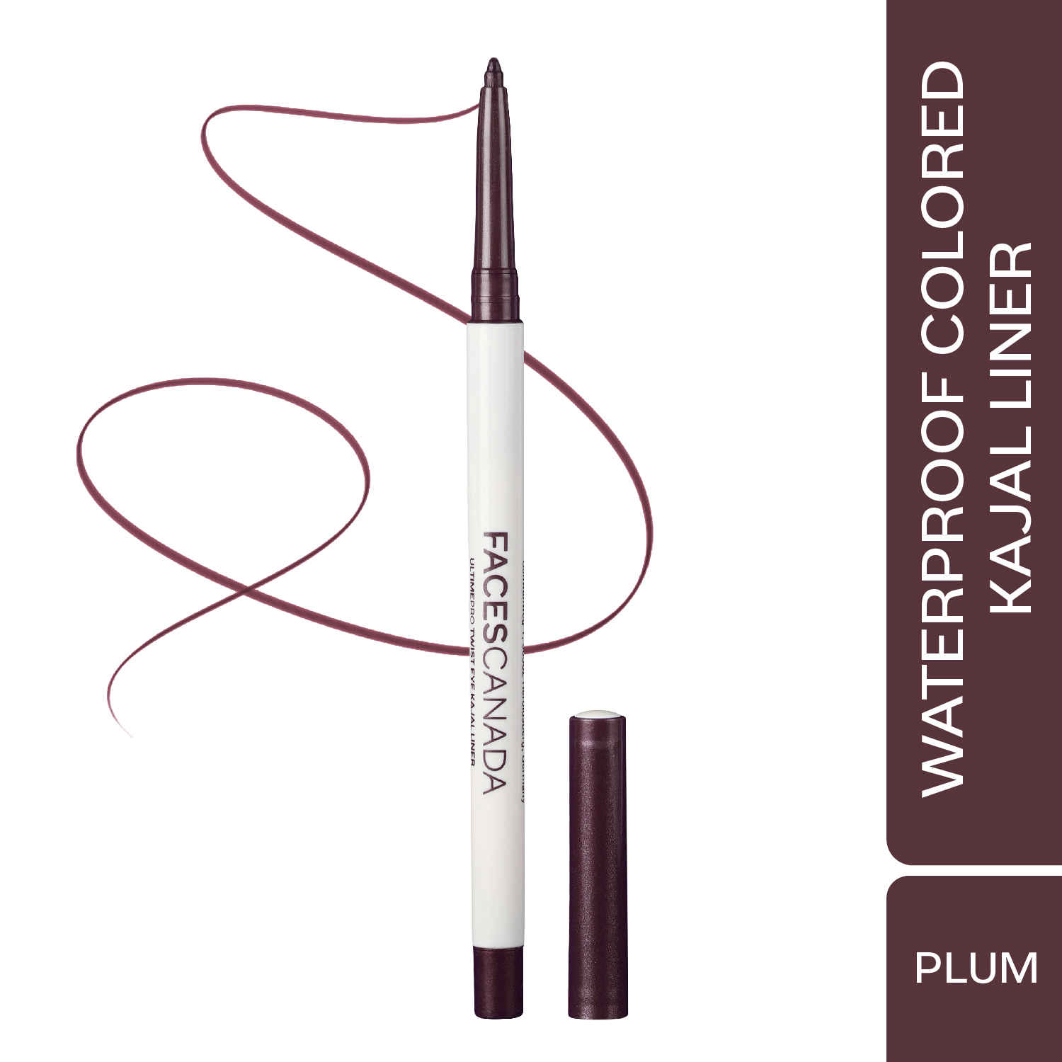 Buy FACES CANADA Ultime Pro Twist Eye Kajal Liner - Plum, 0.35 gm | High Impact Intense Color In 1 Stroke | 24HR Long Stay | Matte Finish | Soft Texture | Waterproof & Smudgeproof | Made With Carnauba Wax - Purplle