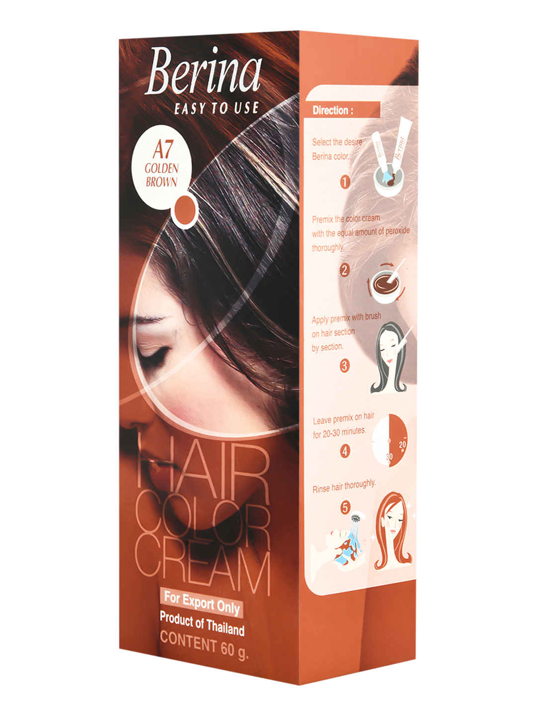 Buy Berina A7 Golden Brown Hair Color Cream 60gm - Purplle
