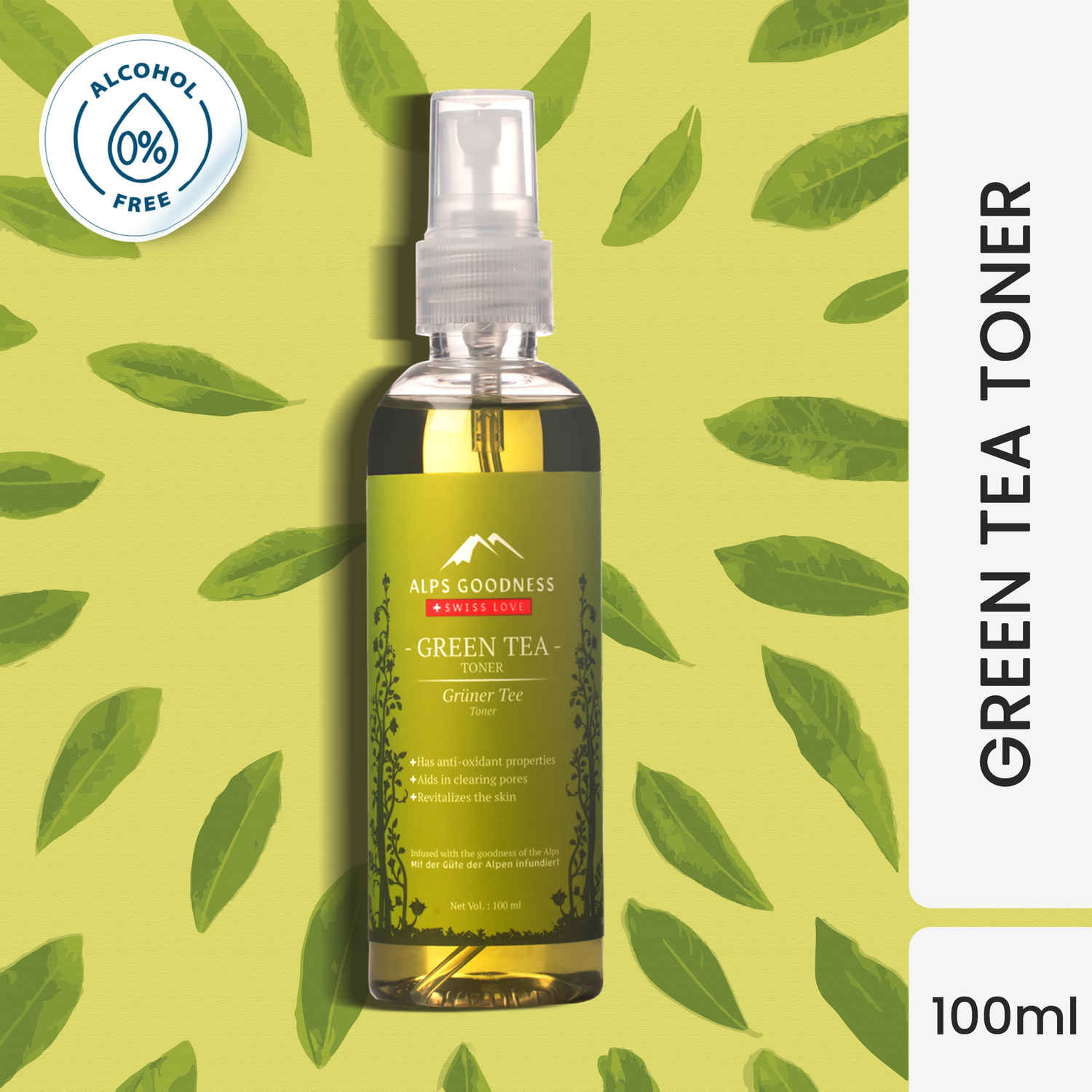 Buy Alps Goodness Toner - Green Tea (100 ml)| Toner for Acne Prone Skin| Toner for Oily Skin - Purplle