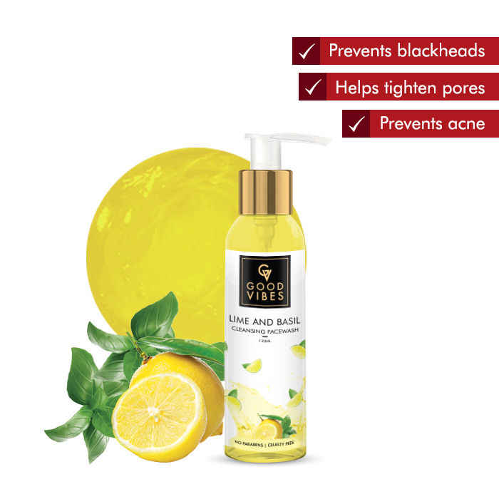 Buy Good Vibes Cleansing Face Wash - Lime & Basil (120 ml) - Purplle