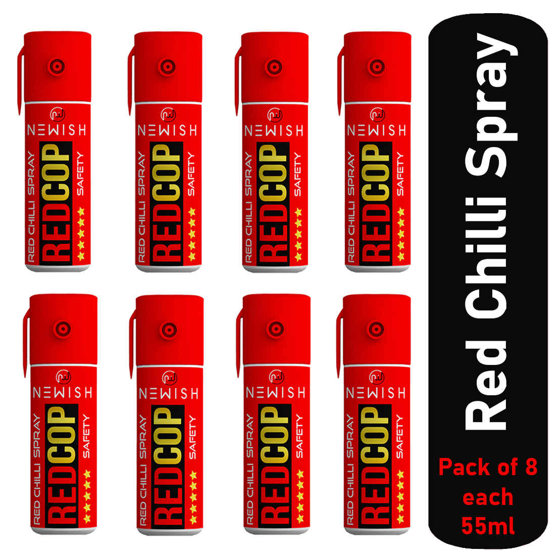 Buy Newish : Powerful Red Chilli Spray Self Defence for Women Pack of 8 (Each : 35 g / 55 ml) - Purplle