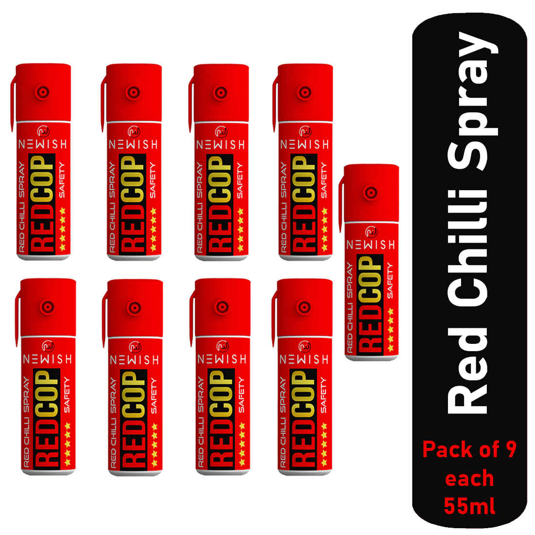 Buy Newish : Powerful Red Chilli Spray Self Defence for Women Pack of 9 (Each : 35 g/ 55 ml) - Purplle