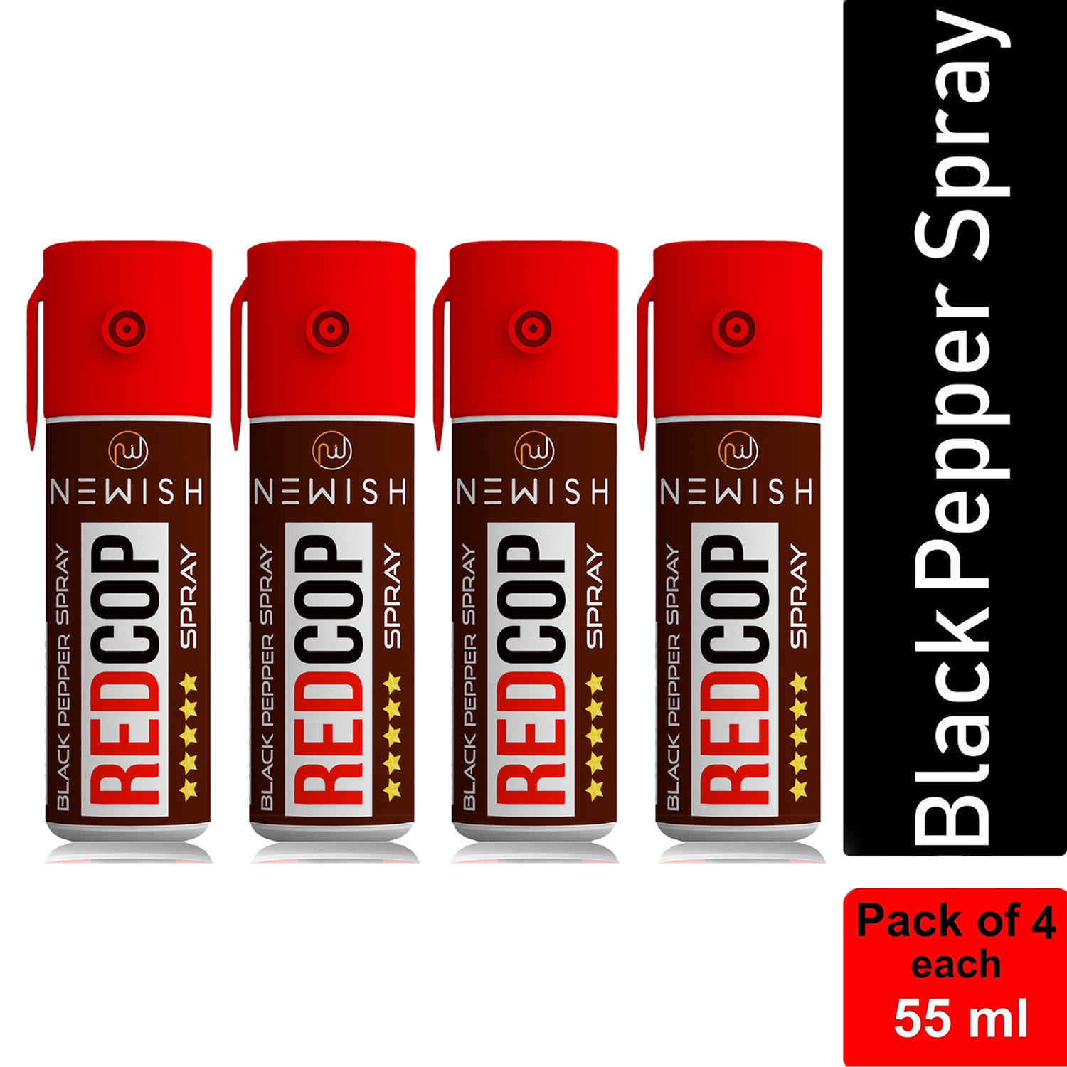 Buy Newish : Powerful Black Pepper Spray Self Defence for Women Pack of 4 (Each : 55 ml / 35 g) - Purplle