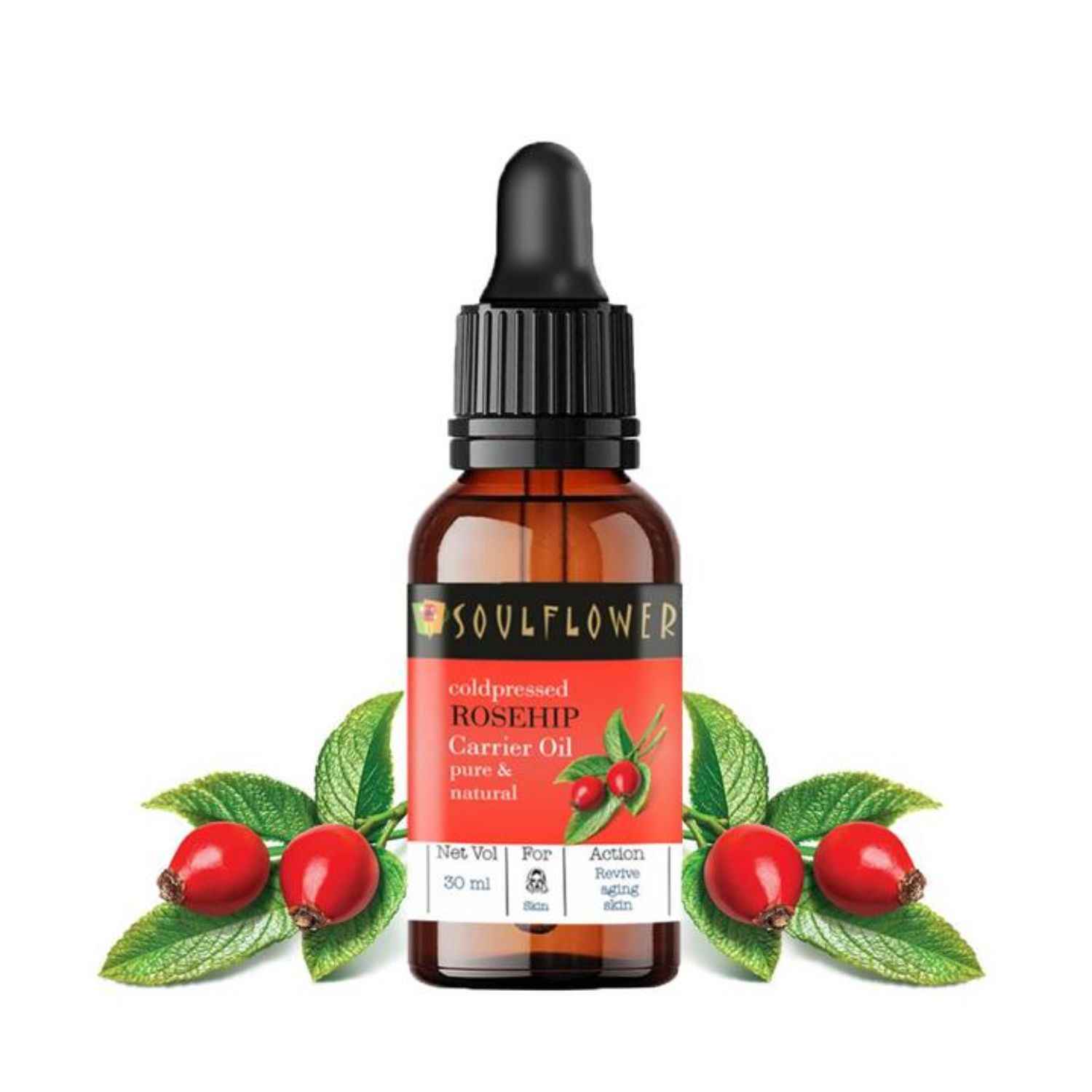 Buy Soulflower Coldpressed RosehipA Hair Oil , 100% Pure and Natural, Traditional Handmade, 30 ml - Purplle