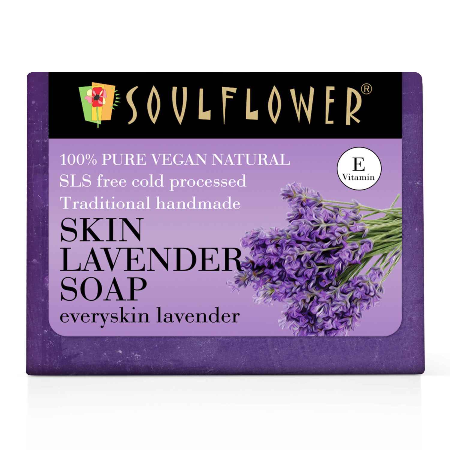 Buy Soulflower Skin Lavender Soap for plump, soft & smooth skin, 100% Pure & Natural, Handmade, SLS Free, Cold Processed, 150g - Purplle