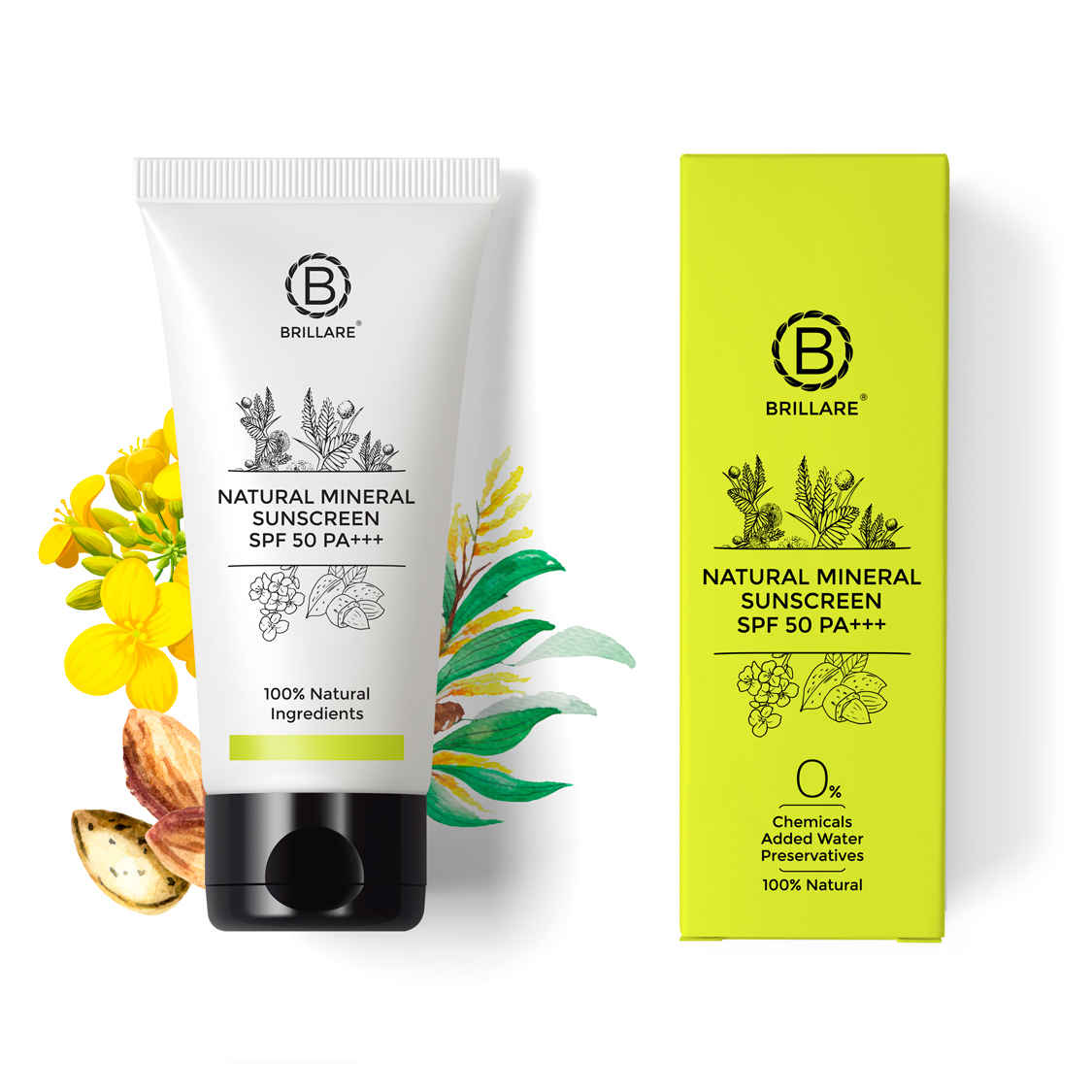 Buy Brillare Natural Mineral Sunscreen SPF 50 (50 g) - Purplle