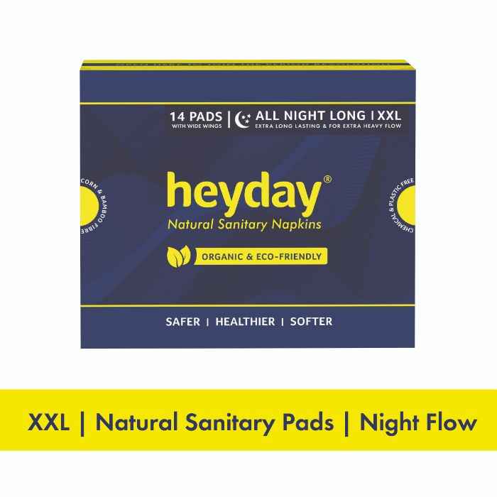 Buy Heyday Natural & Organic All Night Long Sanitary Napkins (14 Pads) - Purplle