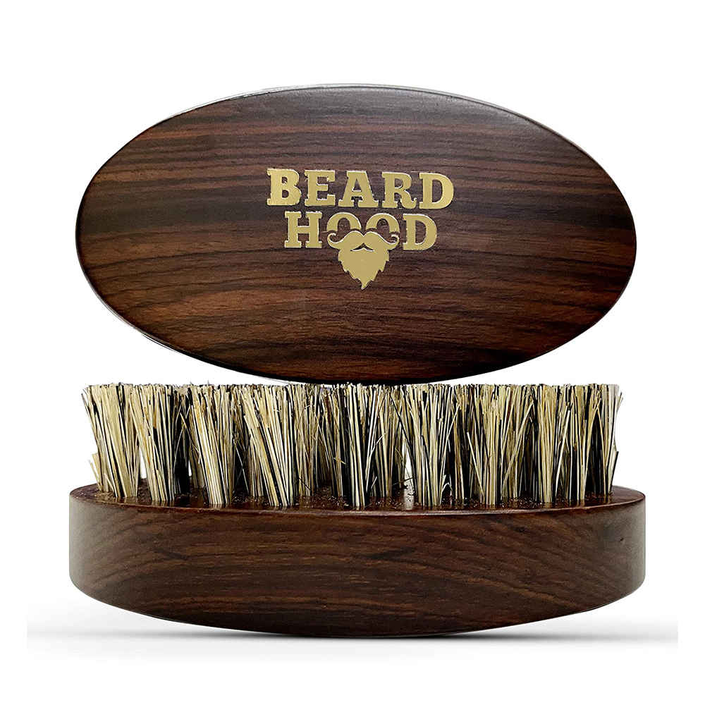 Buy BeardHood Beard Brush 100% Boar Bristles Handmade Military Grade Rosewood Handle – Use with Beard Oil, Beard Wax, Beard Balm and Beard Cream - Purplle