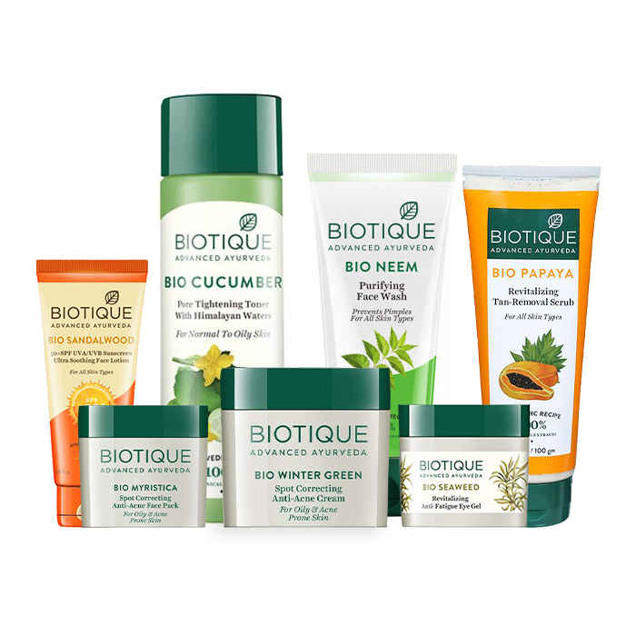 Buy Biotique Complete Skincare Routine for Oily & Acne Prone Skin - Purplle