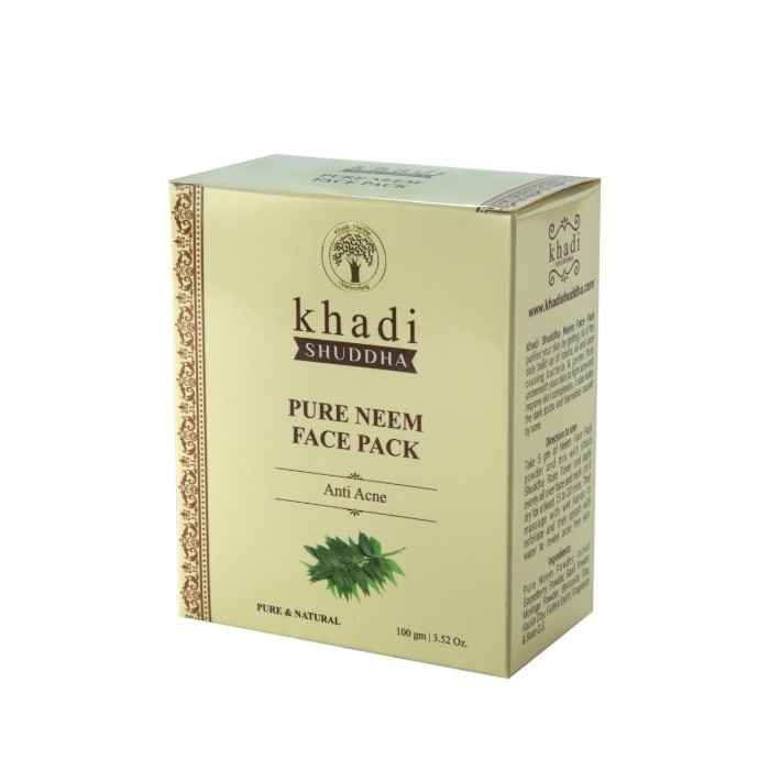 Buy Khadi Shuddha Pure Neem Face Pack - Anti Acne - Purplle
