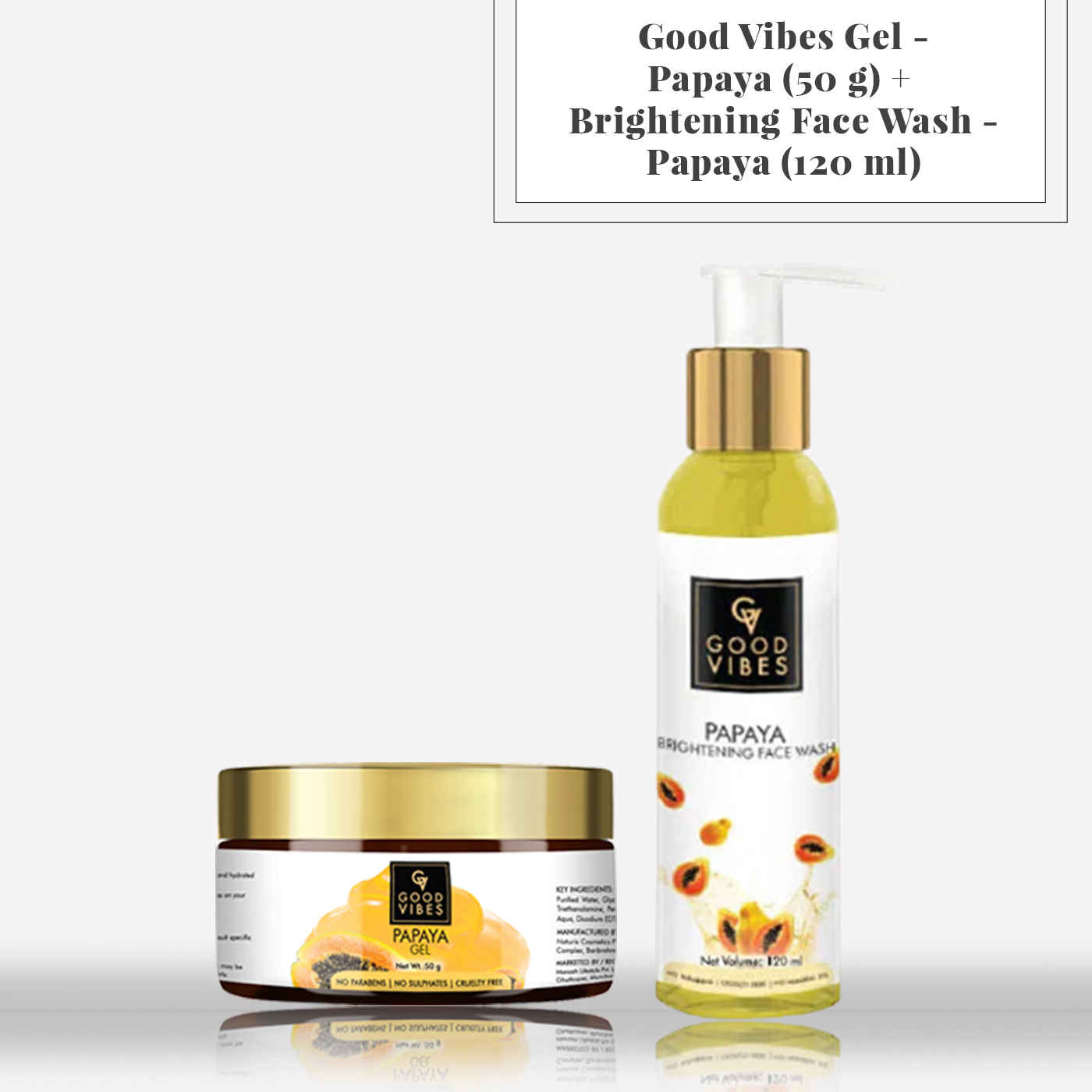 Buy Good Vibes Gel - Papaya (50 gm) + Brightening Face Wash - Papaya (120 ml) - Purplle
