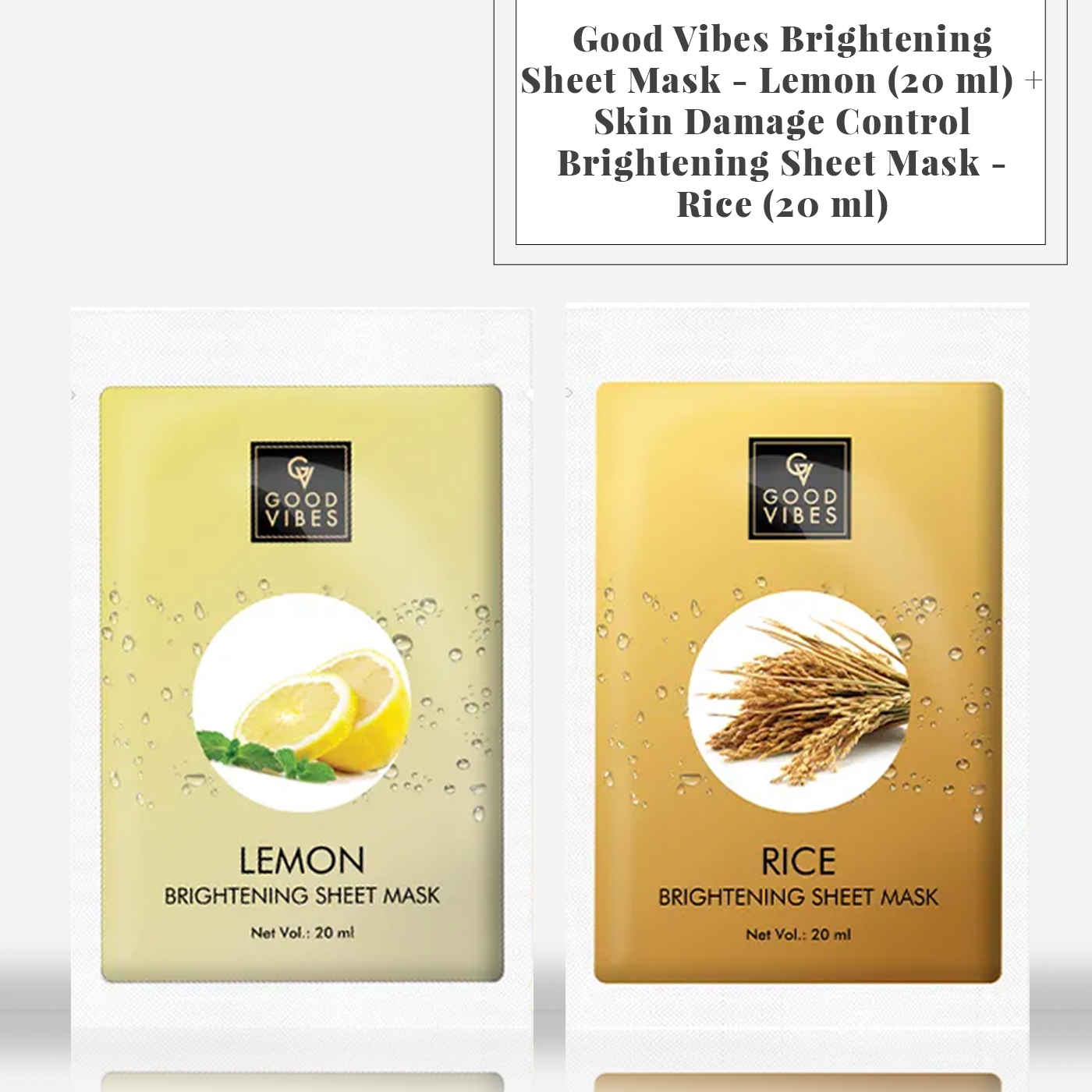 Buy Good Vibes Brightening Sheet Mask - Lemon (20 ml) + Brightening Sheet Mask - Rice (20 ml) - Purplle