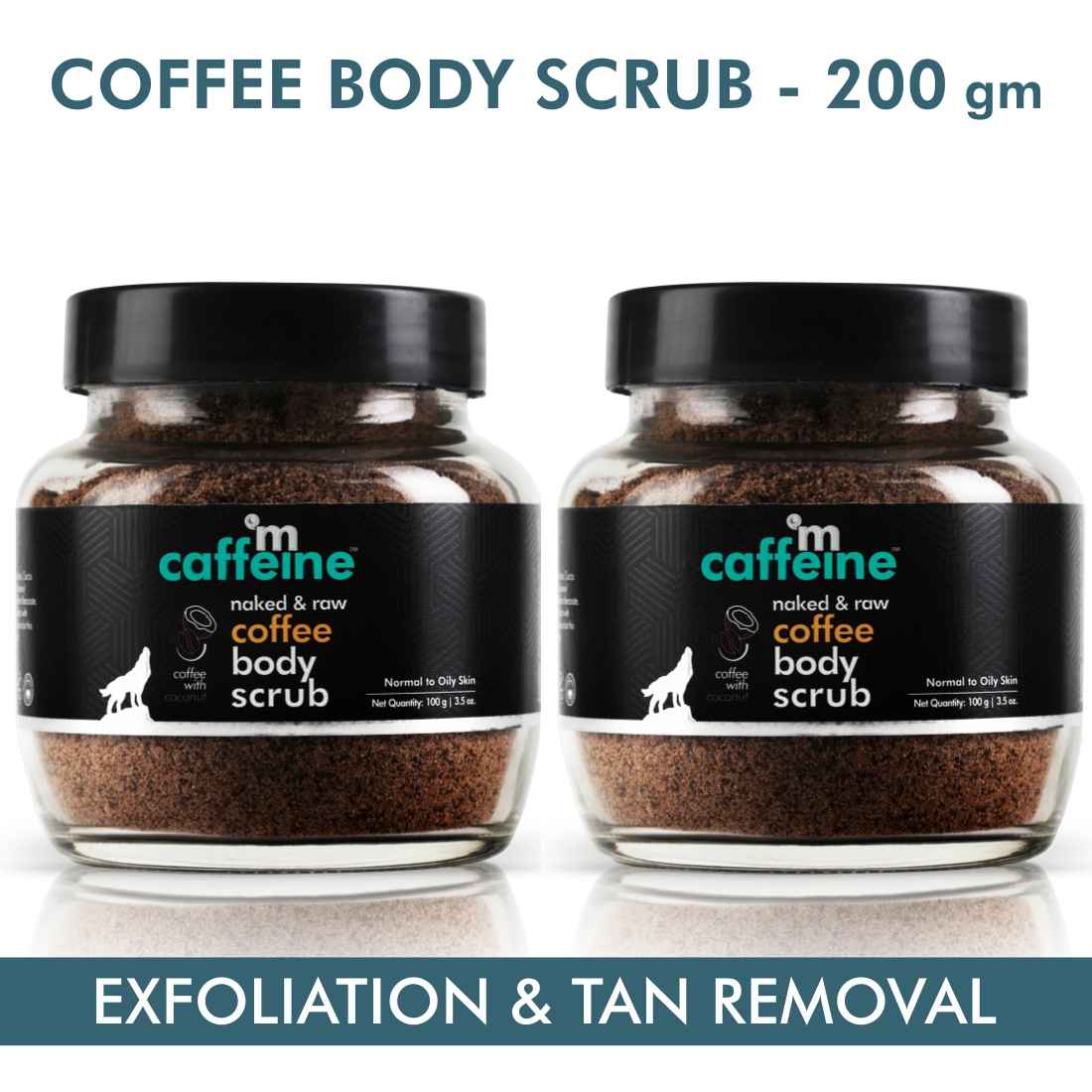 Buy mCaffeine Naked & Raw Coffee Body Scrub, Pack of 2 | Exfoliation, Tan Removal | Oily/Normal Skin | Paraben & SLS Free 200 gm - Purplle