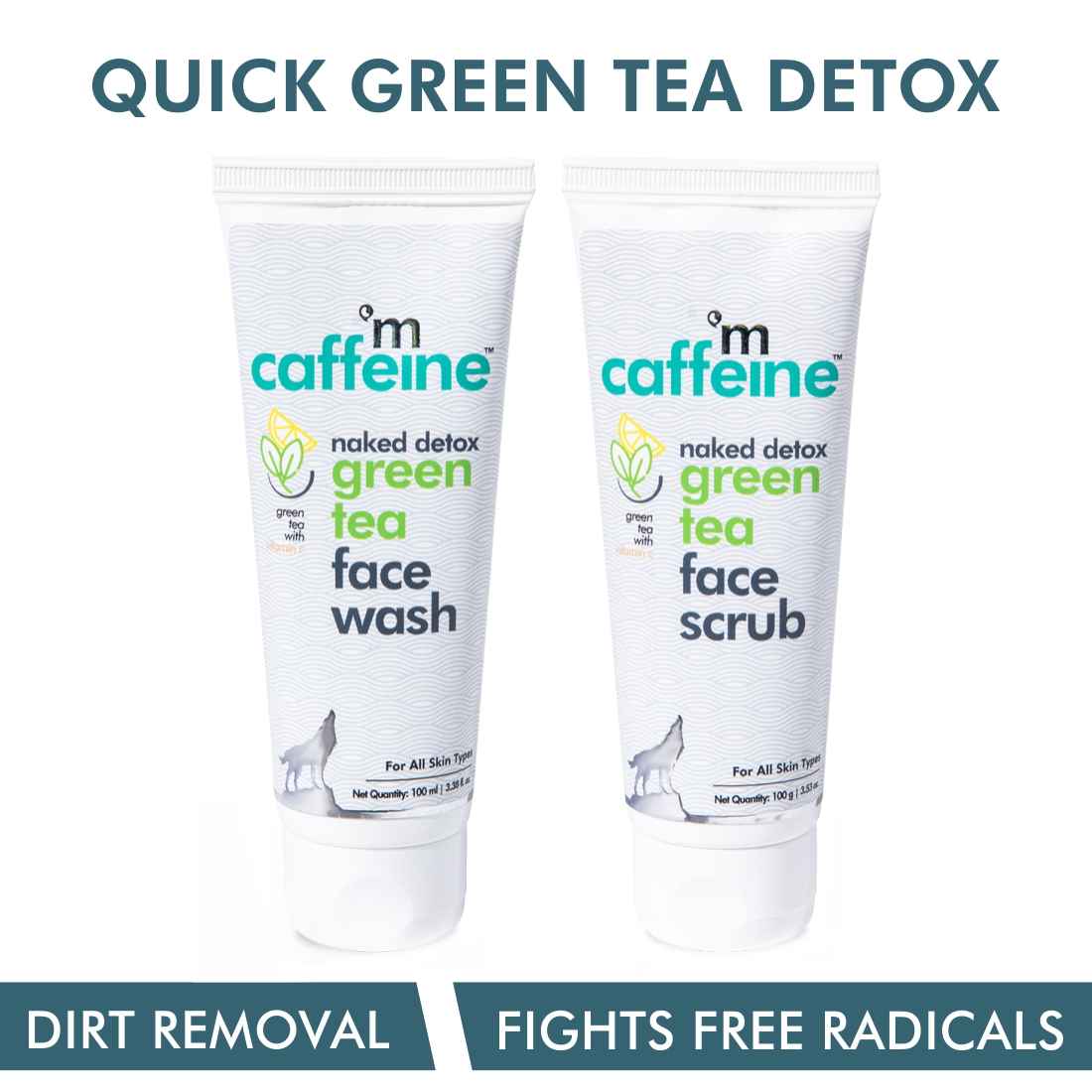 Buy mCaffeine Quick Green Tea Detox Kit | Dirt Removal, Exfoliation | Vitamin C | Face Wash, Face Scrub | Paraben & SLS Free 200 gm - Purplle