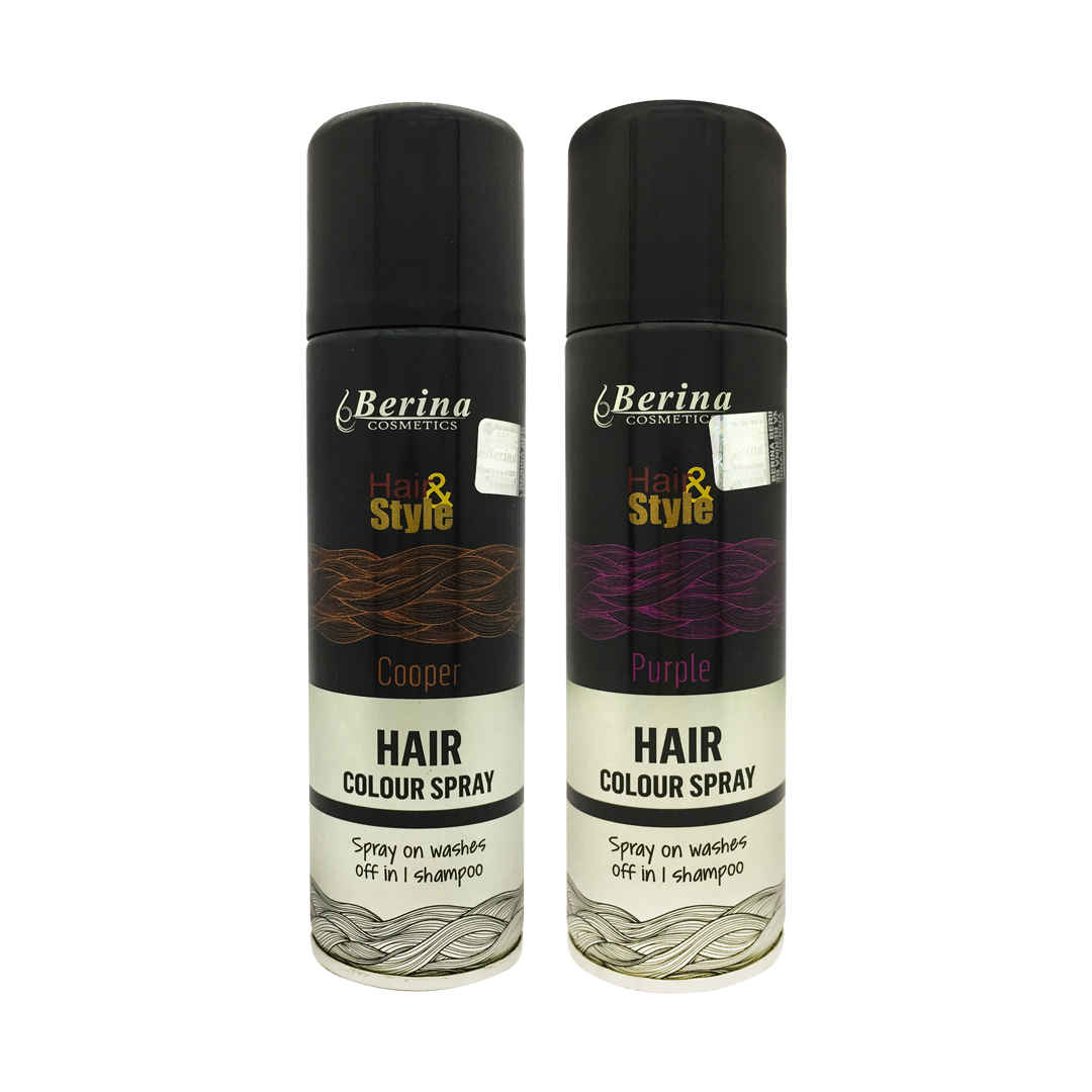 Buy Berina Hair Color Spray Copper + Purple, Pack of 2 - Purplle