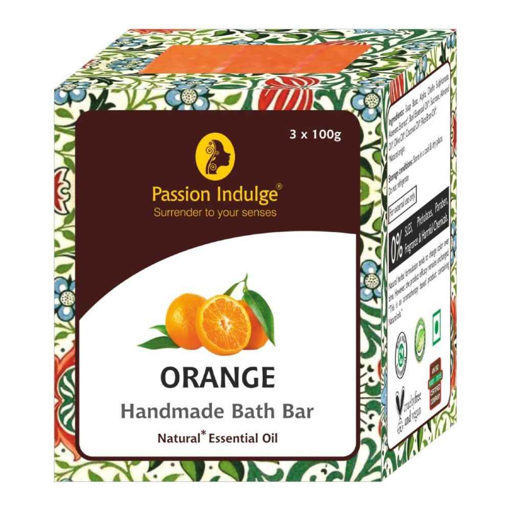 Buy Passion Indulge Natural Handmade Bath Bar Soap - Orange (Pack of 3) - Purplle