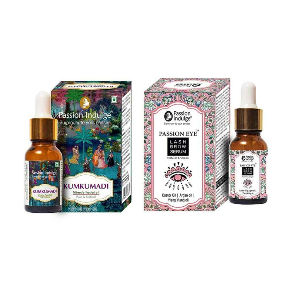 Buy Passion Indulge KUMKUMADI Facial Oil + PASSION EYE Comboo |kumKumadi Facial oil for Skin Glow, Skin Brightness, Freckles, Skin discoloration |-10 ml - Purplle