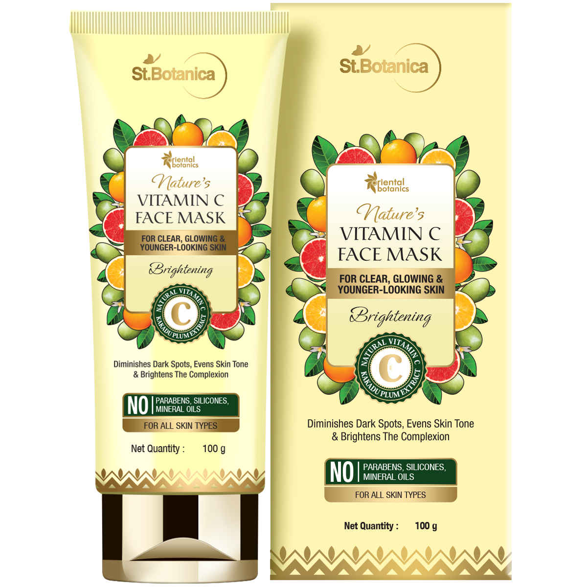 Buy Oriental Botanics Nature's Vitamin C Brightening Face Mask - With Kakadu Plum - For Bright, Glowing And Younger Looking Skin - No Parabens, Silicone, Mineral Oils (100 g) - Purplle