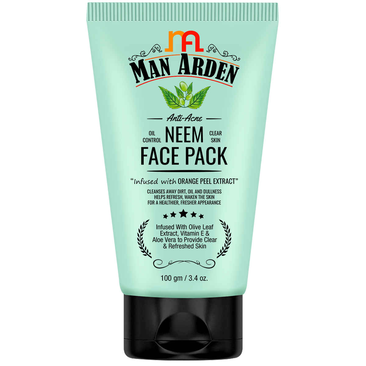Buy Man Arden Anti-Acne Neem Face Pack - For Oil Control And Clear Skin - Infused With Olive Extract, Vitamin E And Aloe Vera (100 g) - Purplle