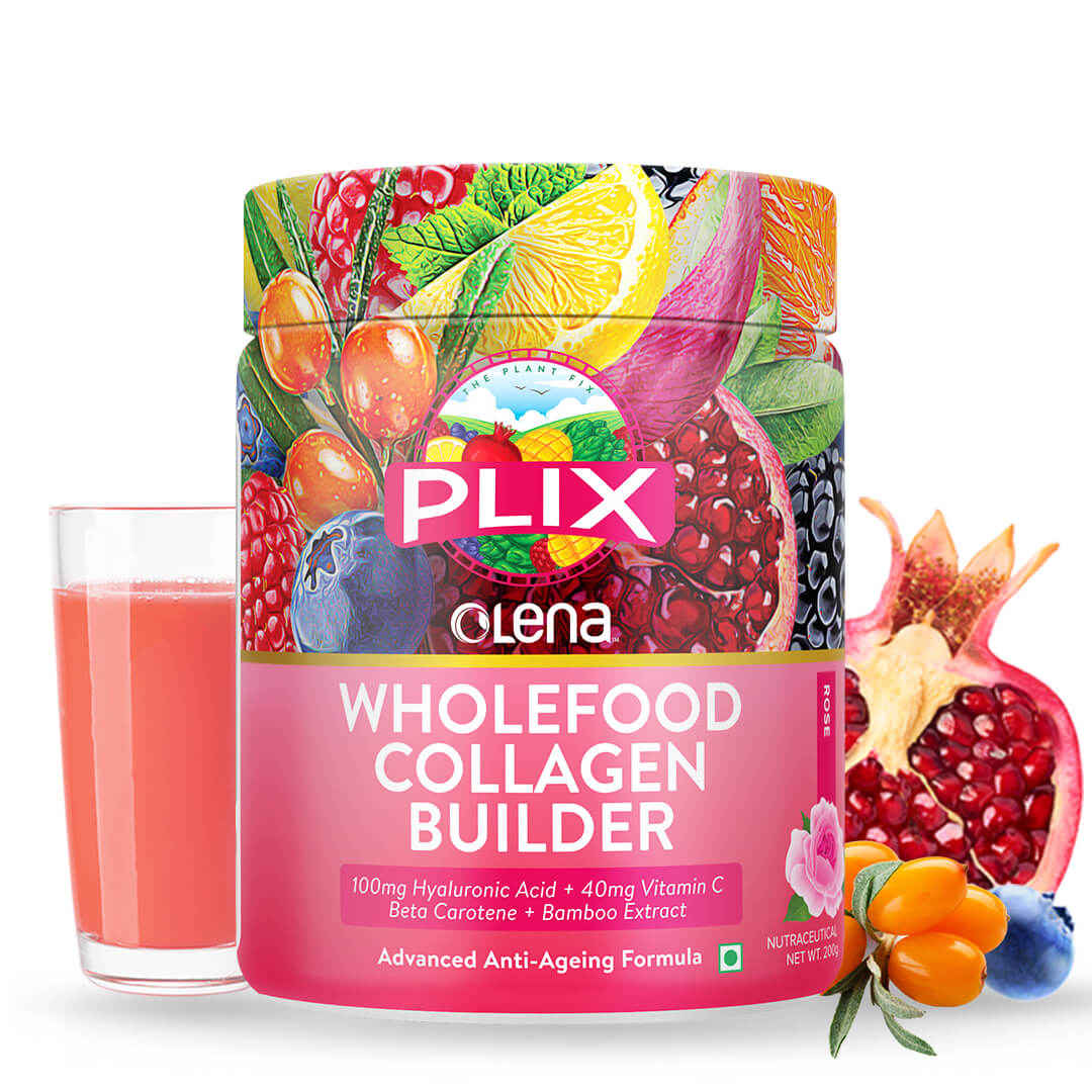Buy PLIX Plant-Based Collagen, Advanced Anti-Ageing Formula for Skin Elasticity & Renewal, 100mg Hyaluronic Acid, 600mcg Retinol, 40mg Vitamin c, 90mg Silica - 25 Days (Rose) - Purplle