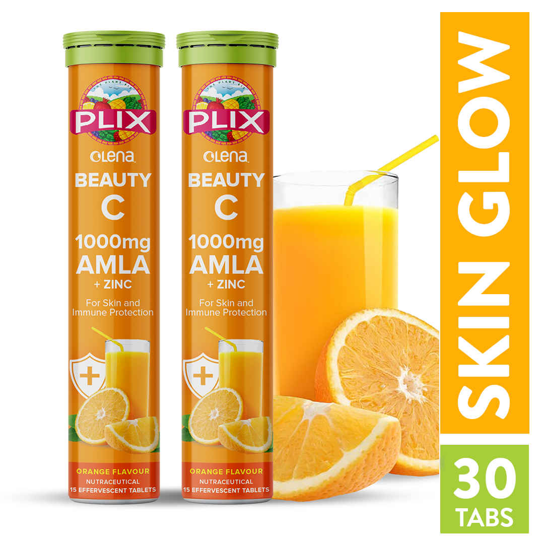 Buy Plix Olena Beauty C Amla 1000mg Vitamin C & Zinc Effervescent Tablets - Pack of 2 - Purplle