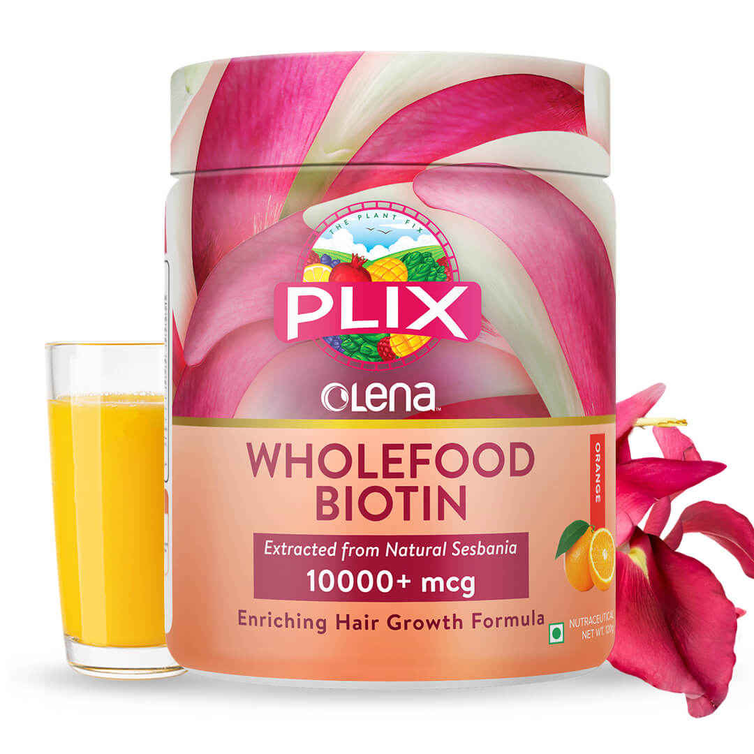 Buy PLIX Plant-Based Biotin, 10000mcg+, High Potency, Advanced Hair Growth, Healthy Skin & Nails- 15 Days - Orange Burst - Purplle